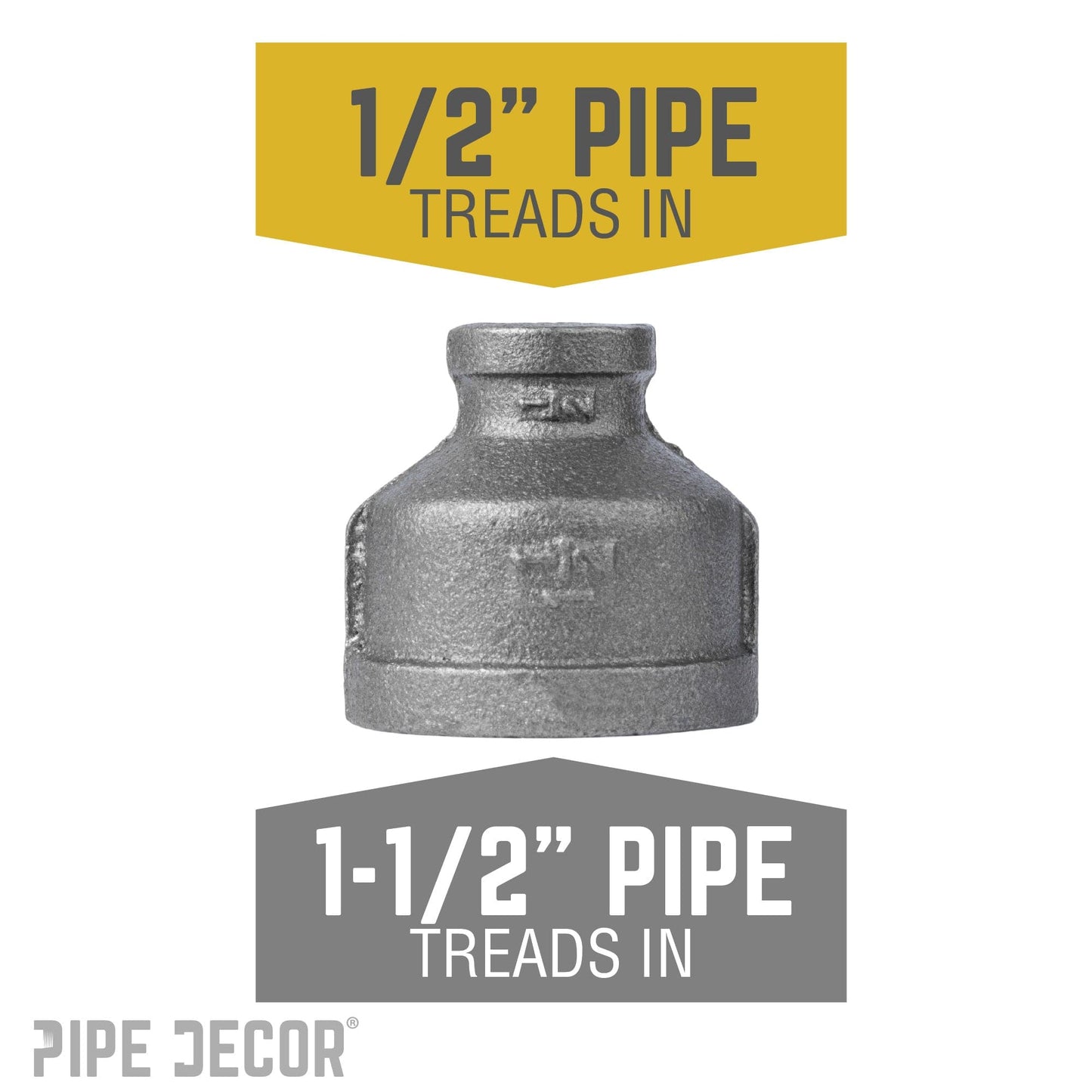 1 1/2 in. x 1/2 in. Black Reducing Coupling