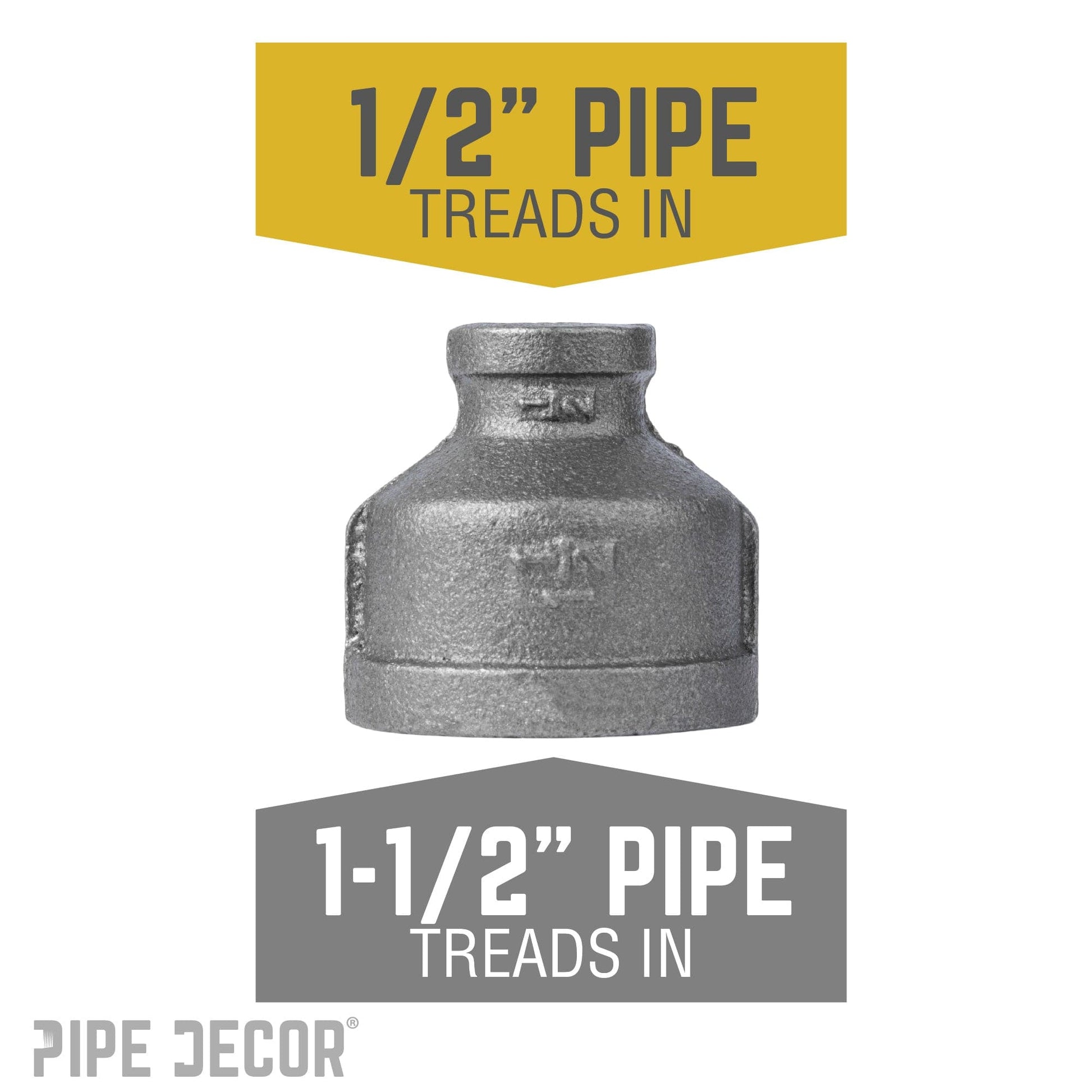 1 1/2 in. x 1/2 in. Black Reducing Coupling