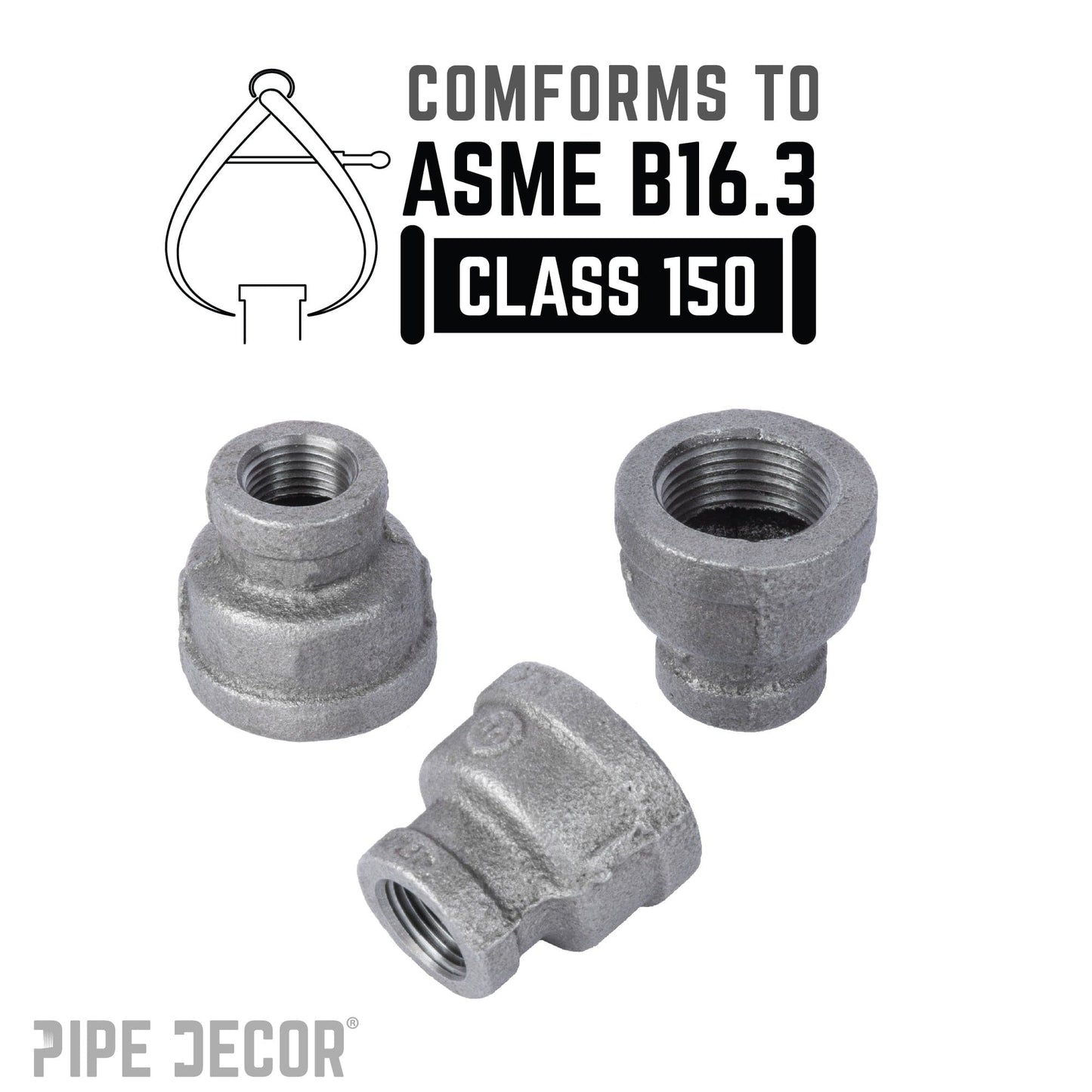 1 1/2 in. x 3/4 in. Black Reducing Coupling