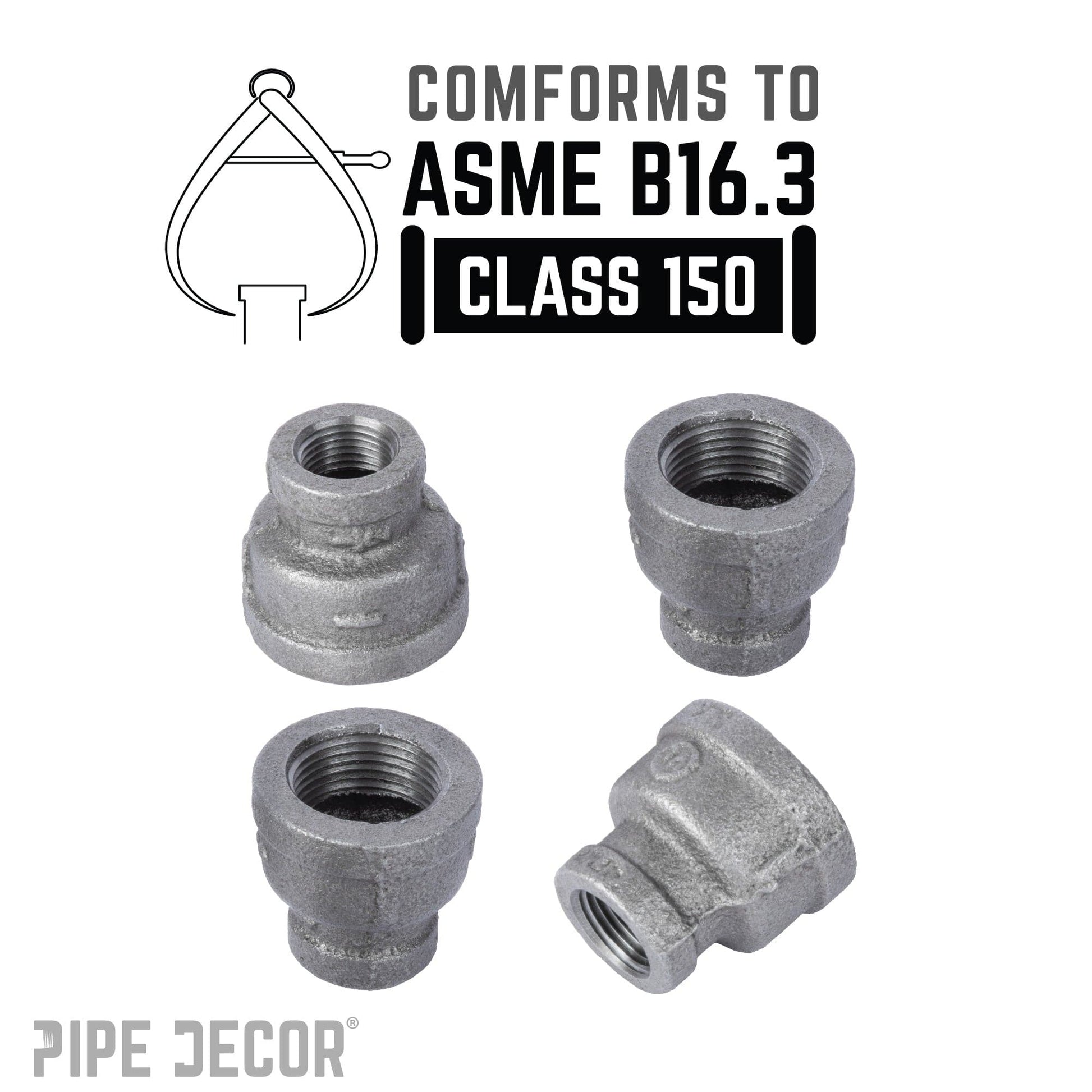 1 in. x 1/2 in. Black Reducing Coupling