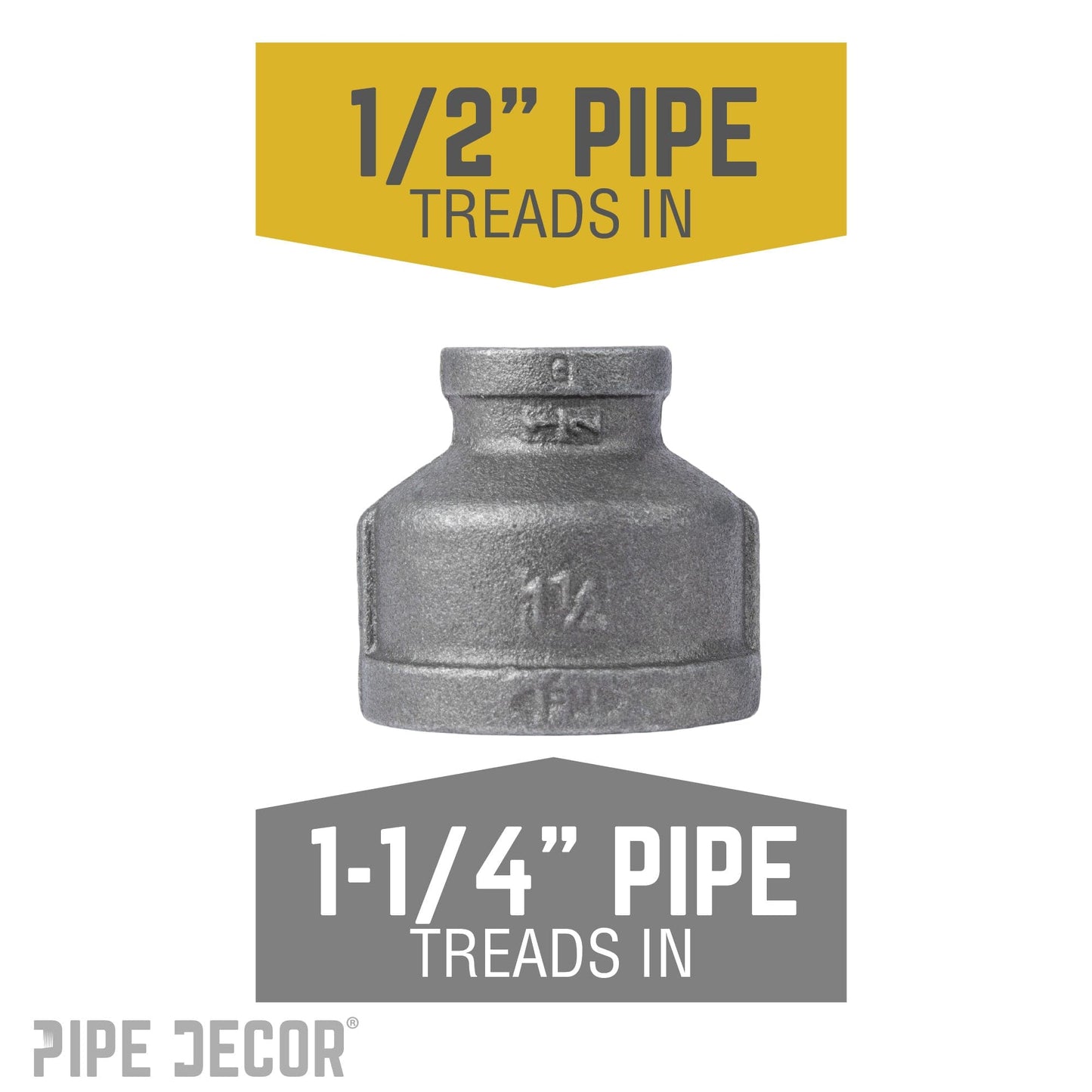 1 1/4 in. x 1/2 in. Black Reducing Coupling