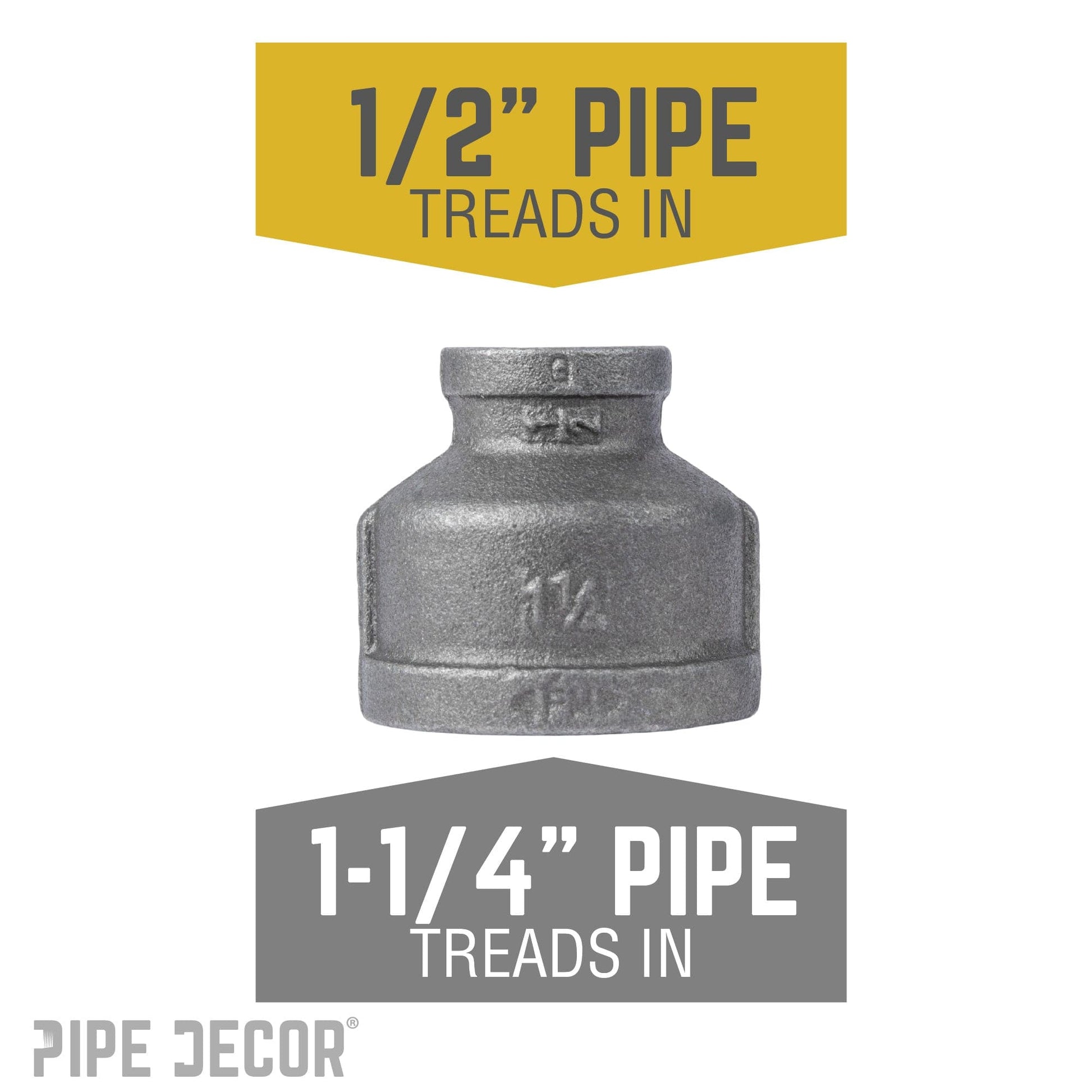 1 1/4 in. x 1/2 in. Black Reducing Coupling