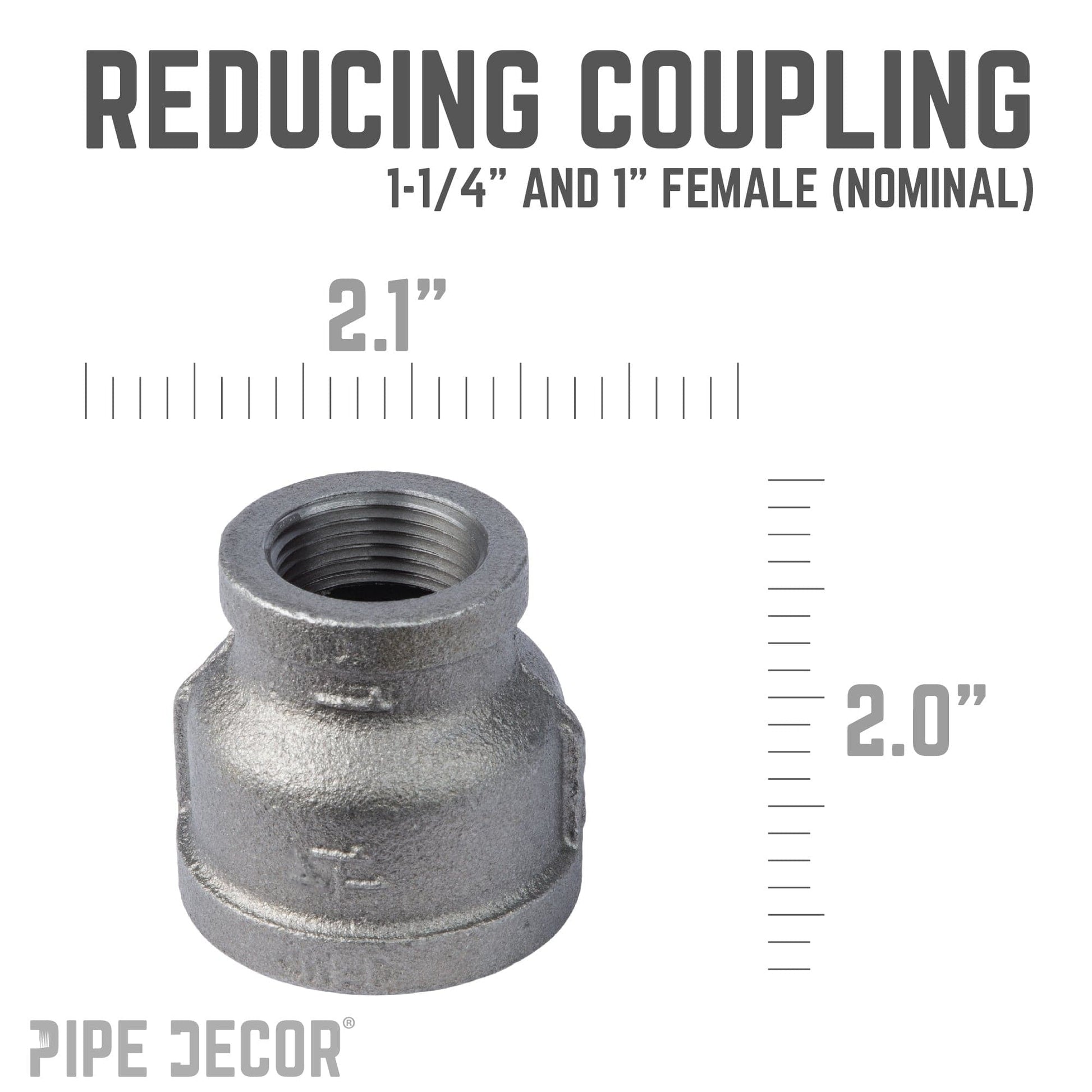 1 1/4 in. x 1 in. Black Reducing Coupling