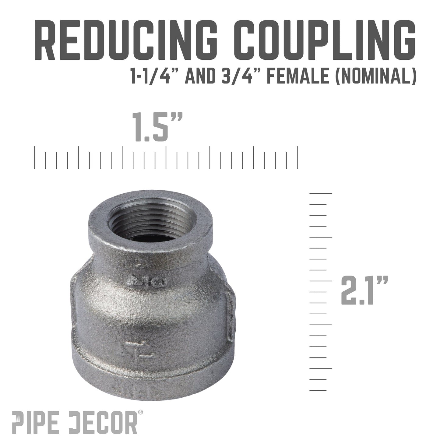 1 1/4 in. x 3/4 in. Black Reducing Coupling