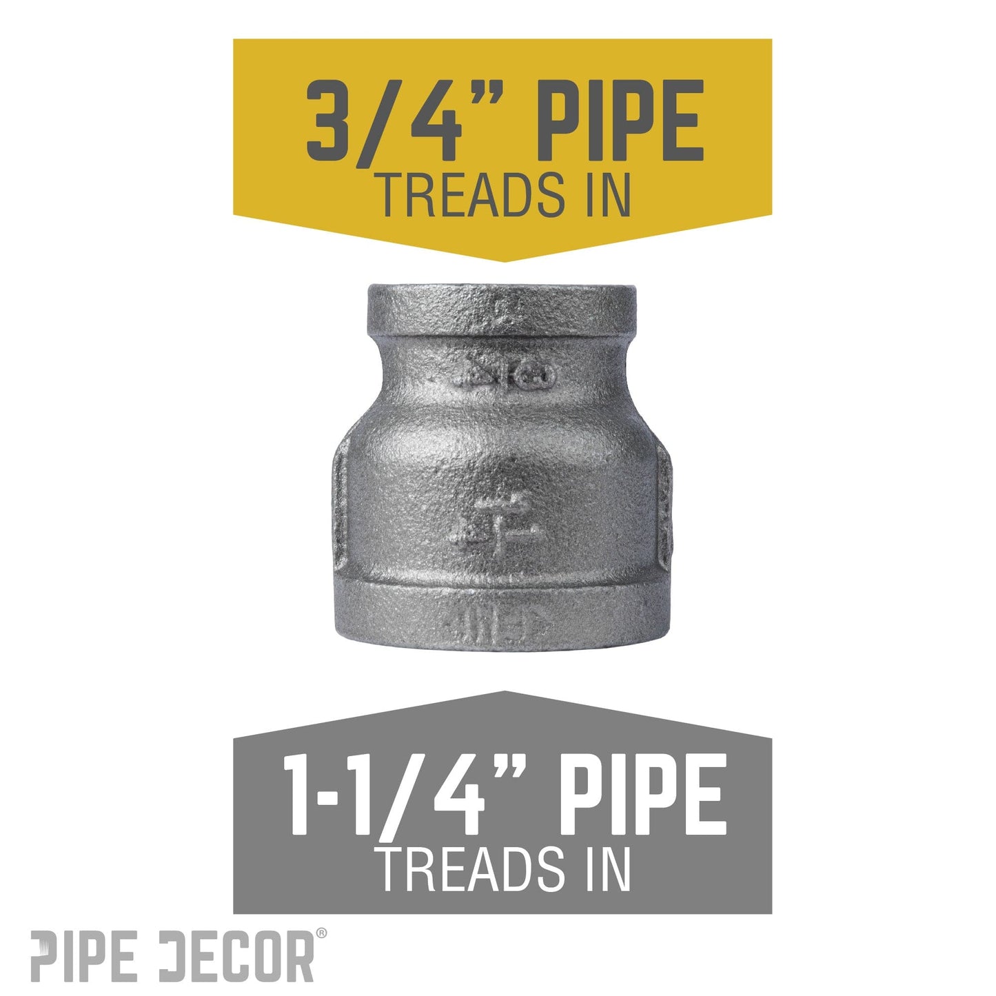 1 1/4 in. x 3/4 in. Black Reducing Coupling