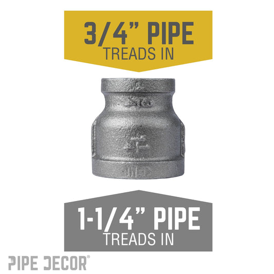 1 1/4 in. x 3/4 in. Black Reducing Coupling