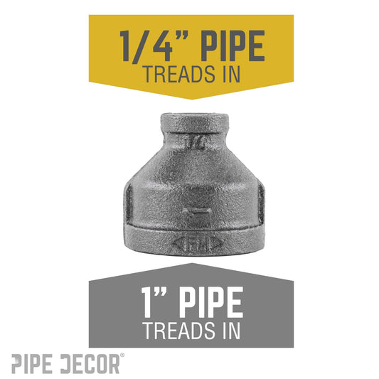 1 in. x 1/4 in. Black Reducing Coupling
