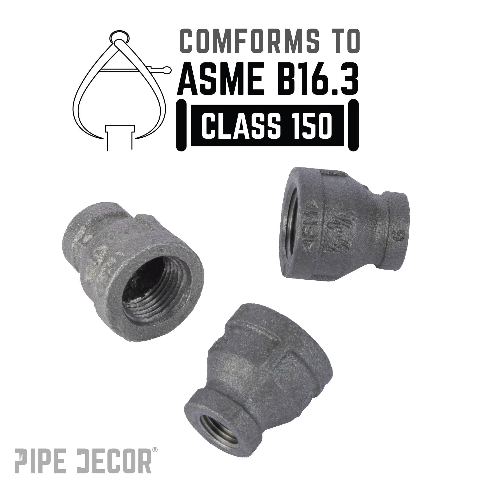 1/2 in. x 1/4 in. Black Reducing Coupling