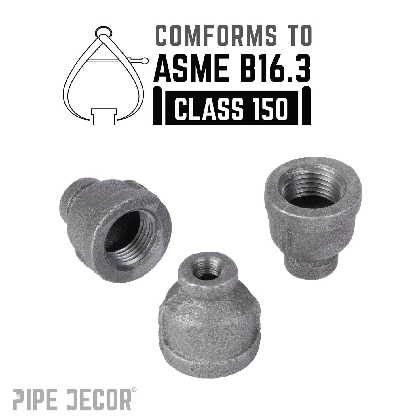 1/2 in. x 1/8 in. Black Reducing Coupling