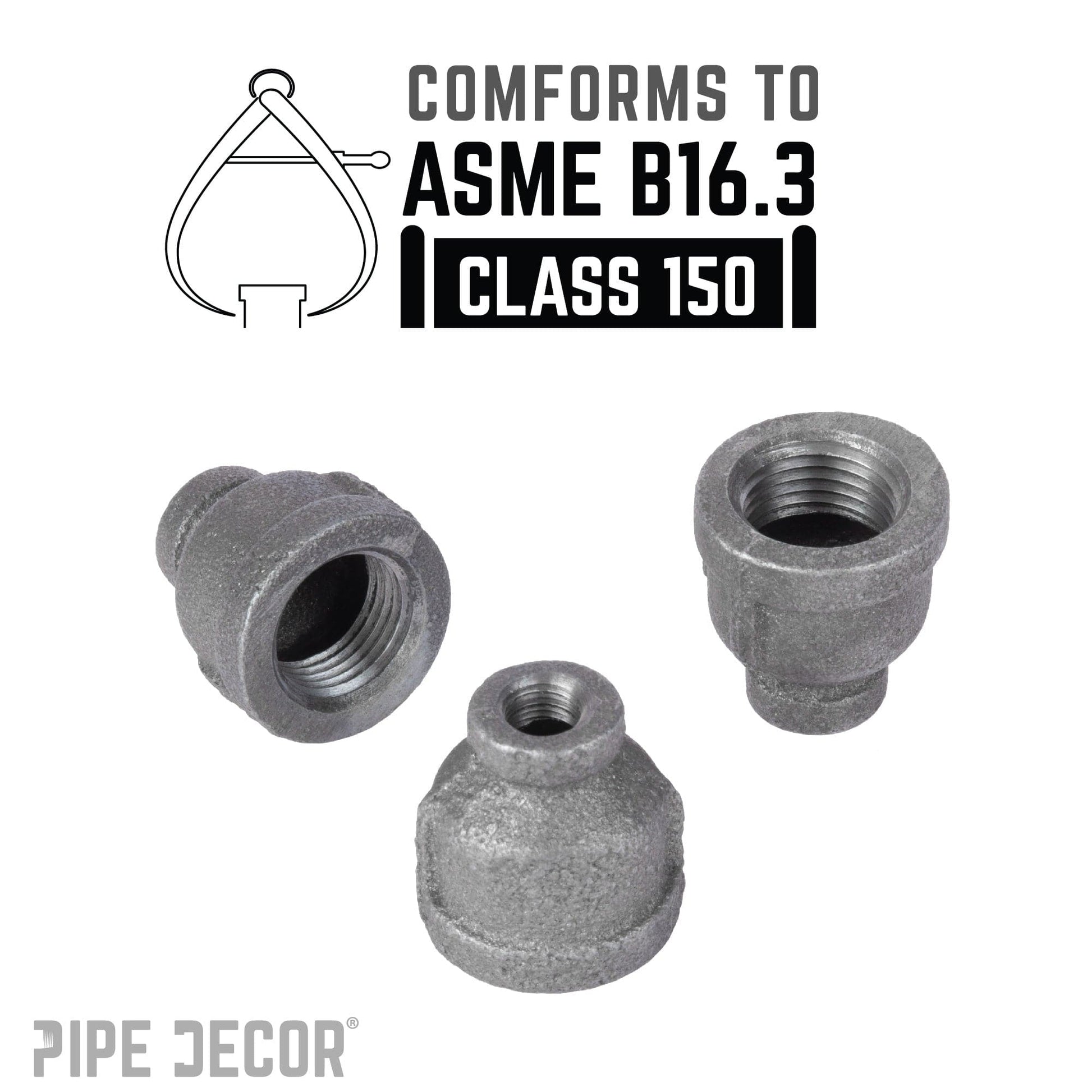 1/2 in. x 1/8 in. Black Reducing Coupling