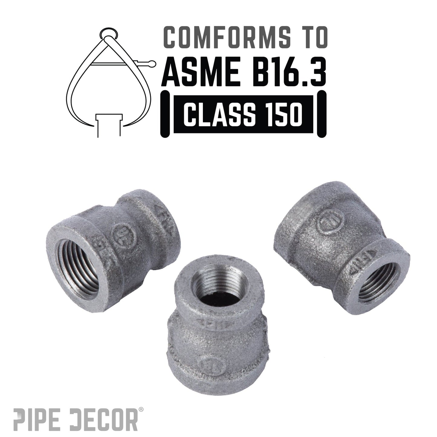 1/2 in. x 3/8 in. Black Reducing Coupling