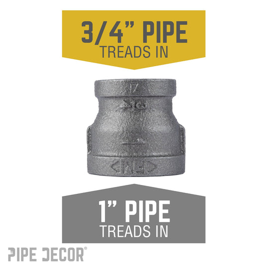 1 in. x 3/4 in. Black Reducing Coupling