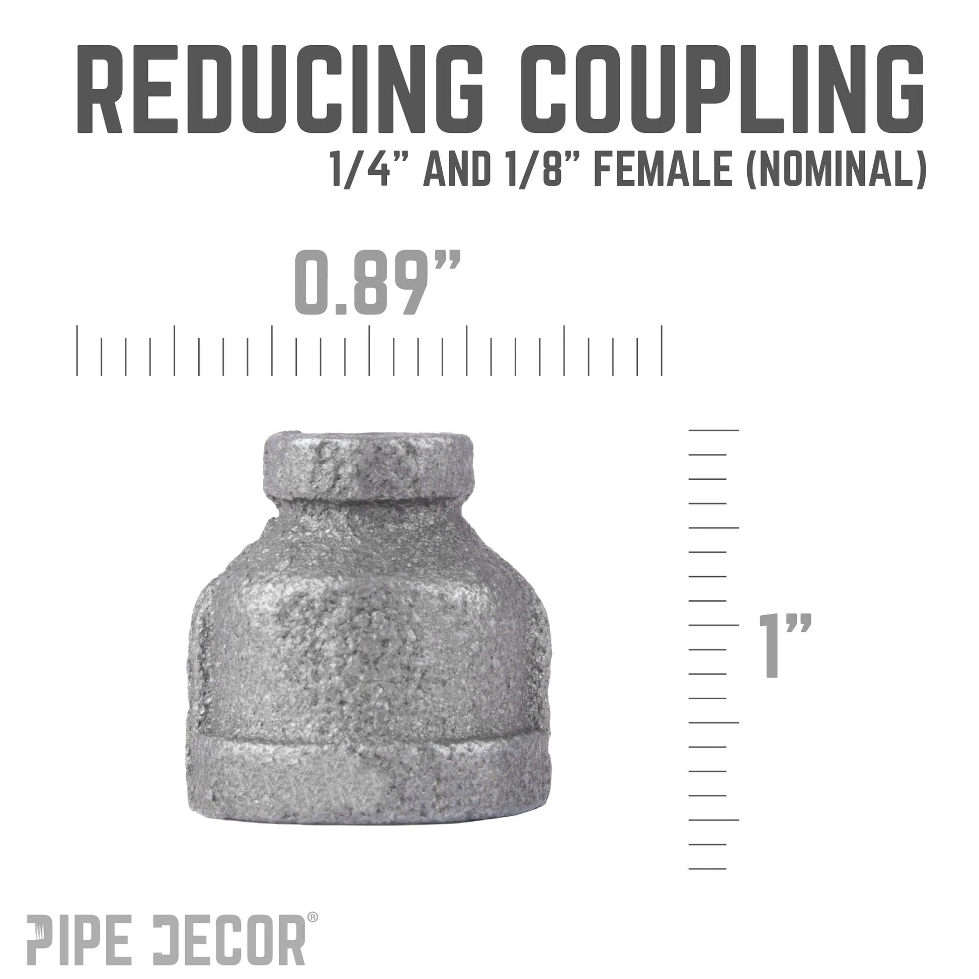 1/4 in. x 1/8 in. Black Reducing Coupling