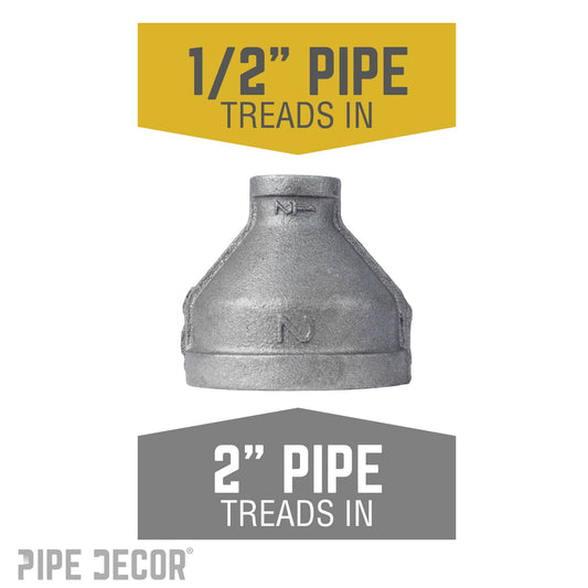 2 in. x 1/2 in. Black Reducing Coupling