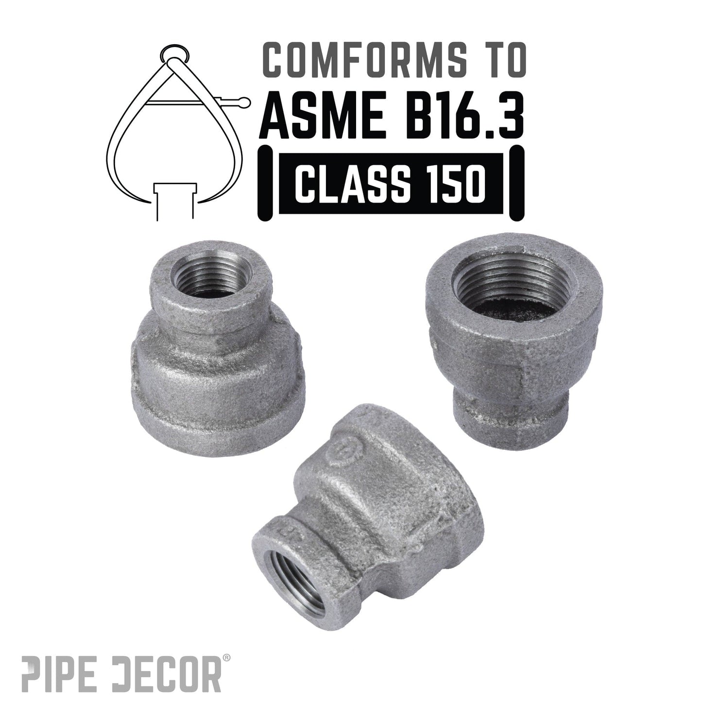 2 in. x 1 in. Black Reducing Coupling