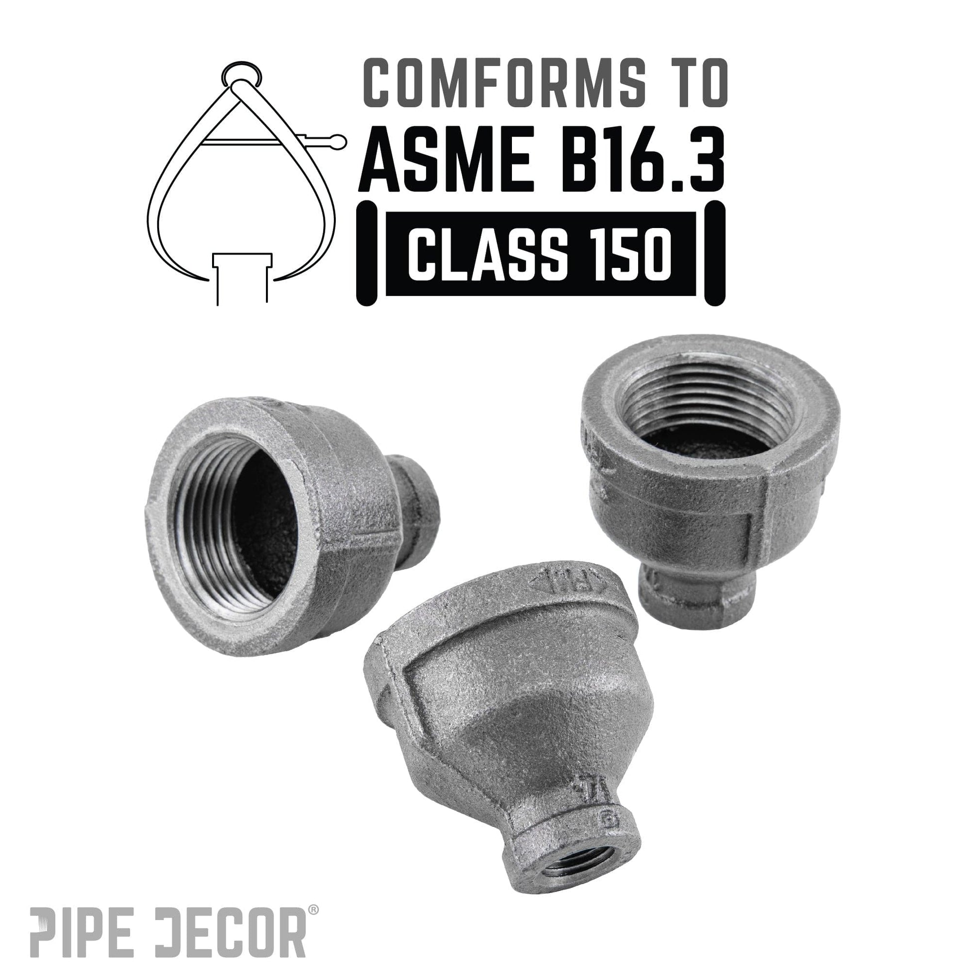 2 in. x 3/4 in. Black Reducing Coupling