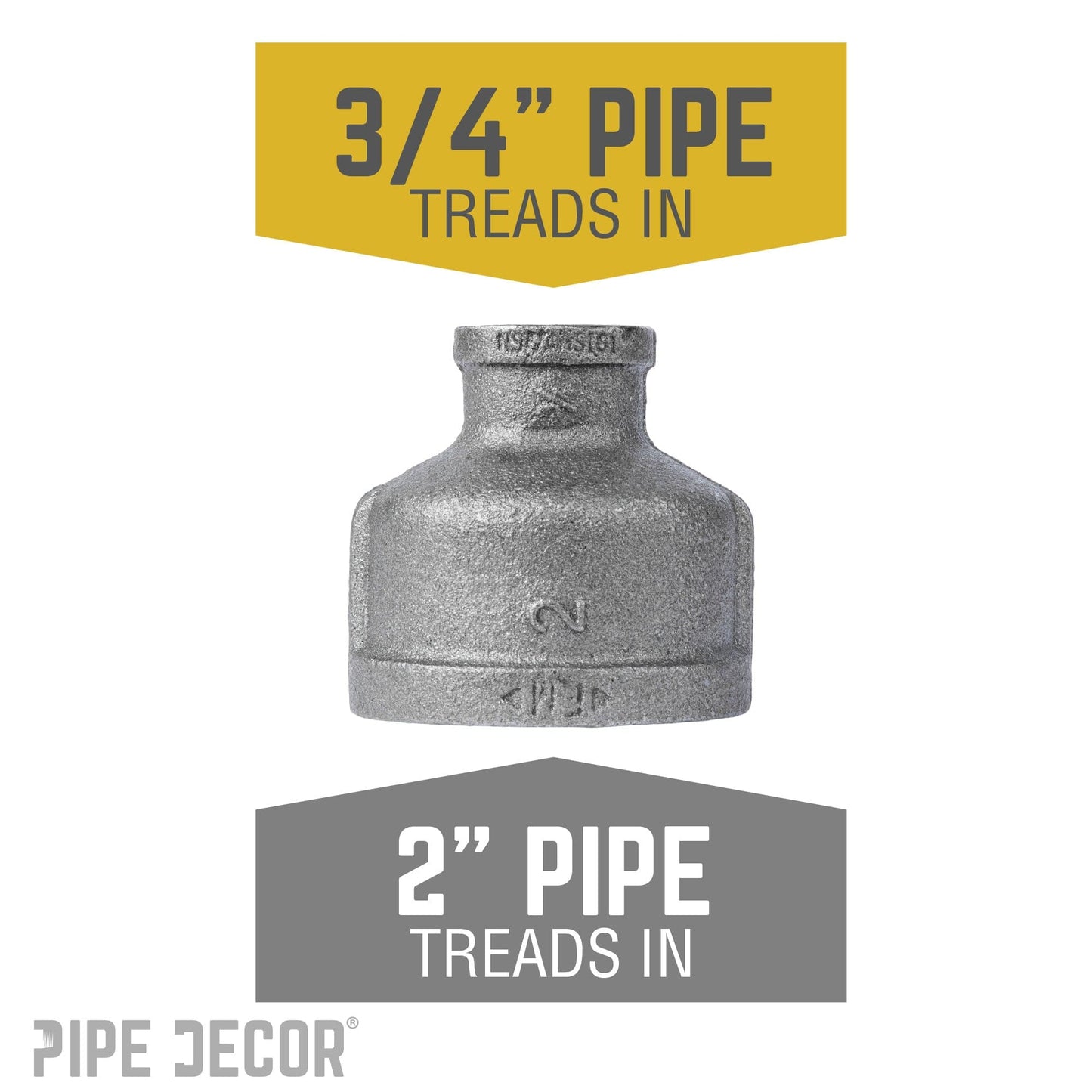 2 in. x 3/4 in. Black Reducing Coupling