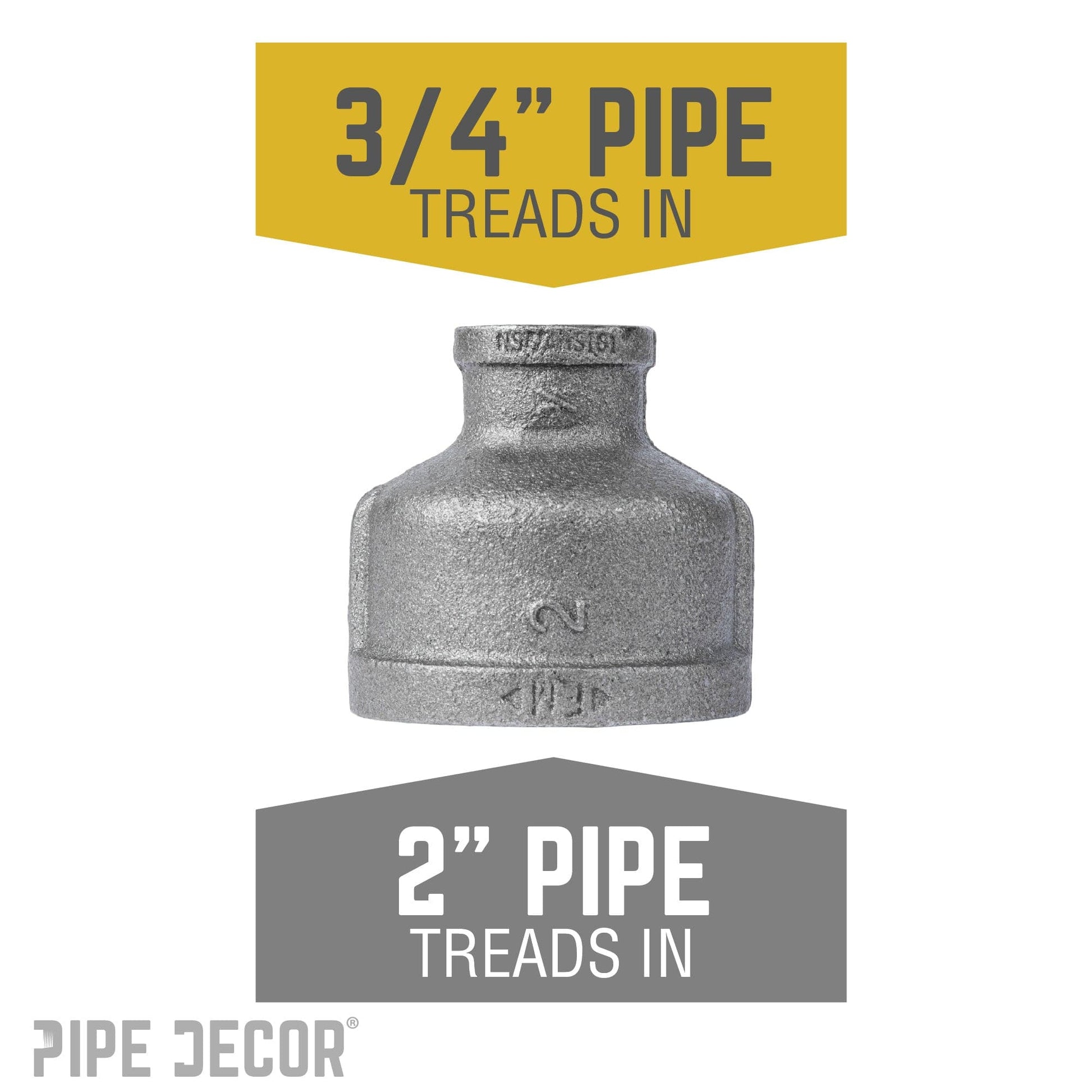 2 in. x 3/4 in. Black Reducing Coupling