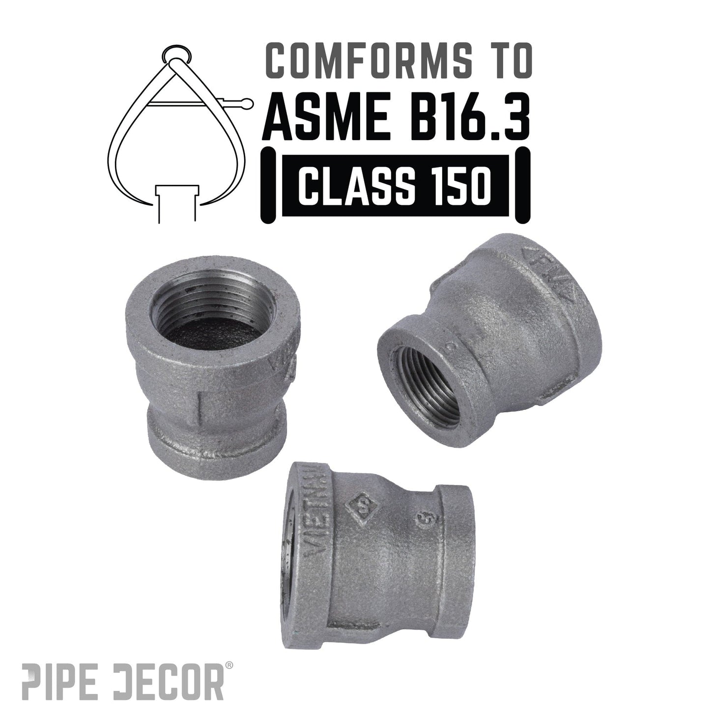 3/4 in. x 1/2 in. Black Reducing Coupling