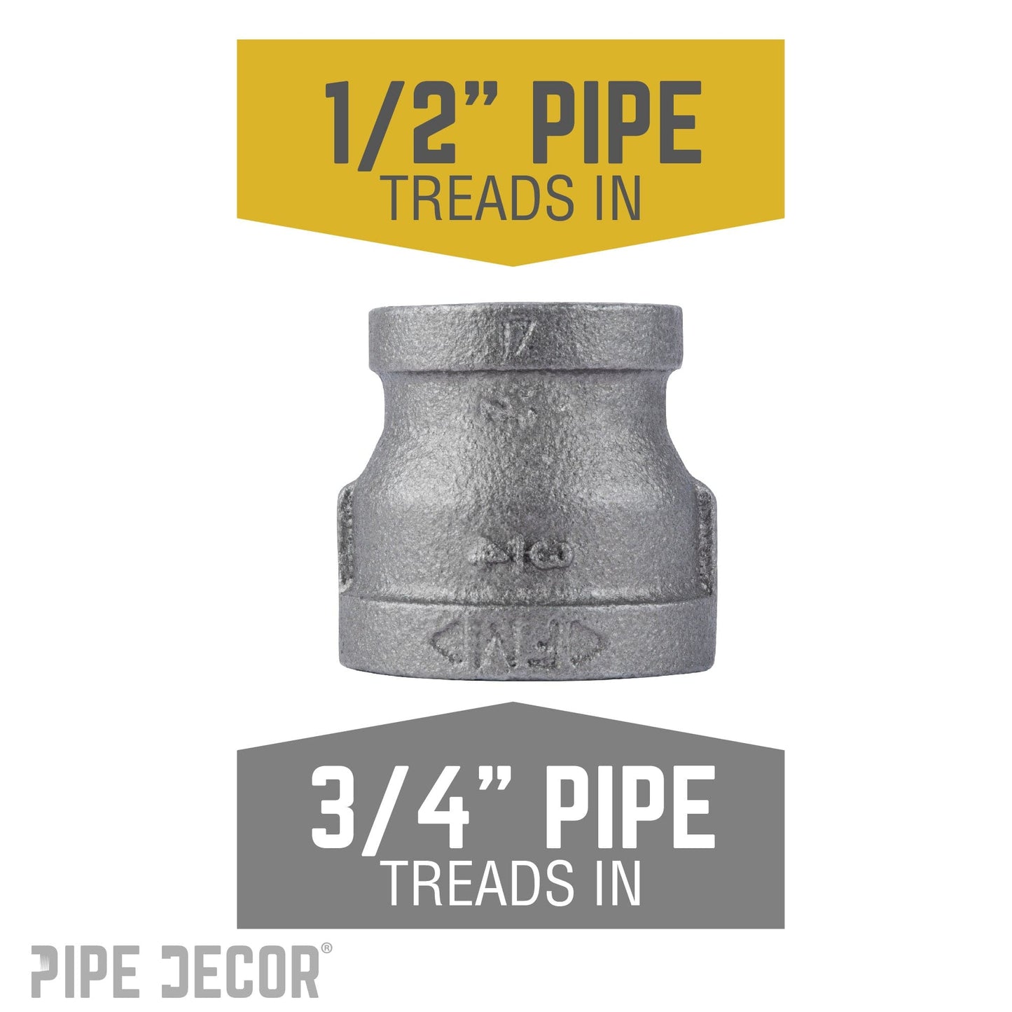 3/4 in. x 1/2 in. Black Reducing Coupling