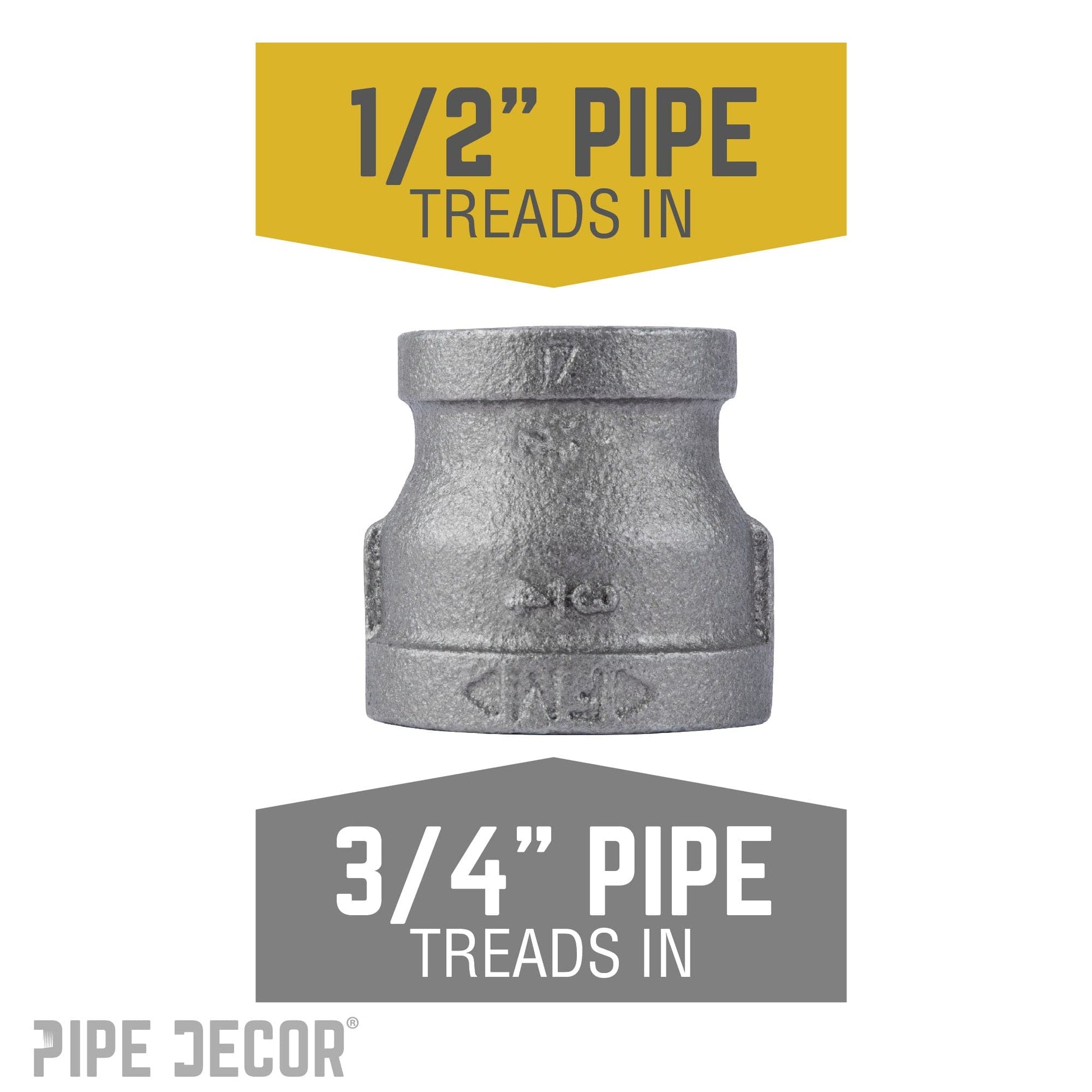 3/4 in. x 1/2 in. Black Reducing Coupling