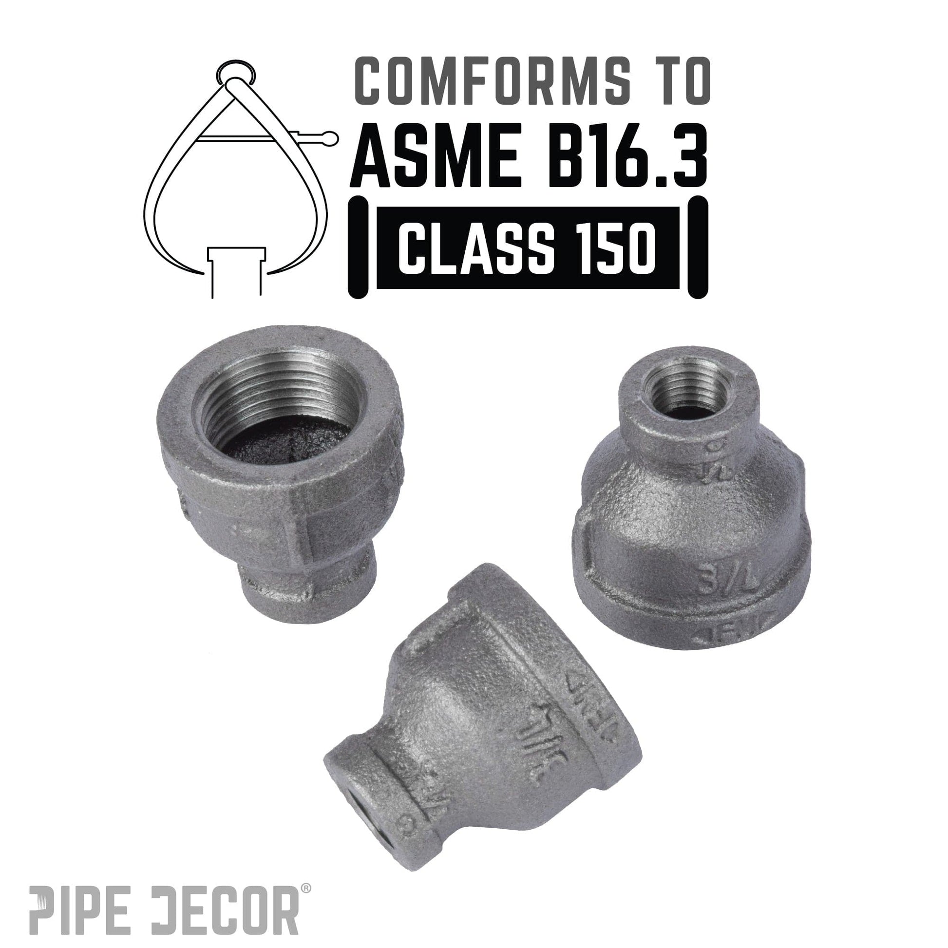 3/4 in. x 1/4 in. Black Reducing Coupling