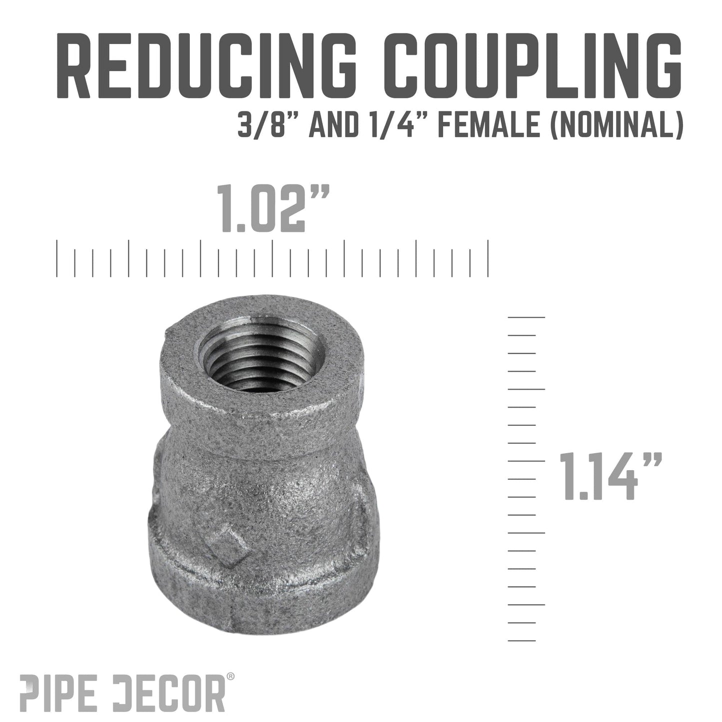 3/8 in. x 1/4 in. Black Reducing Coupling