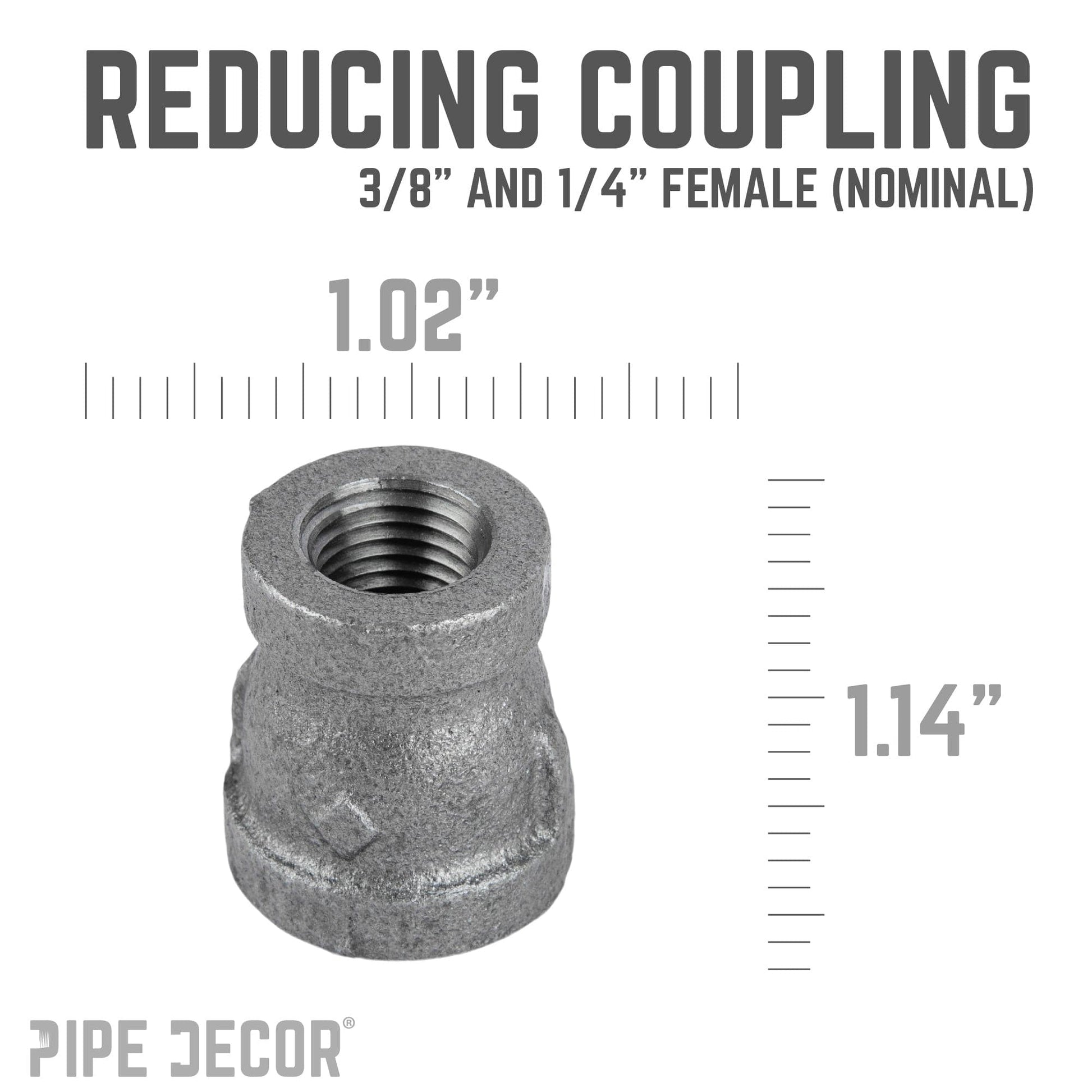 3/8 in. x 1/4 in. Black Reducing Coupling