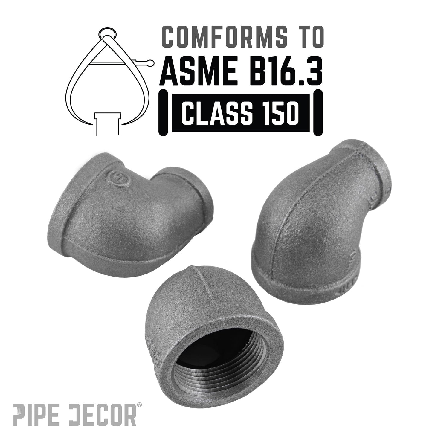 1 1/4 in. x 3/4 in. Black Reducing Elbow