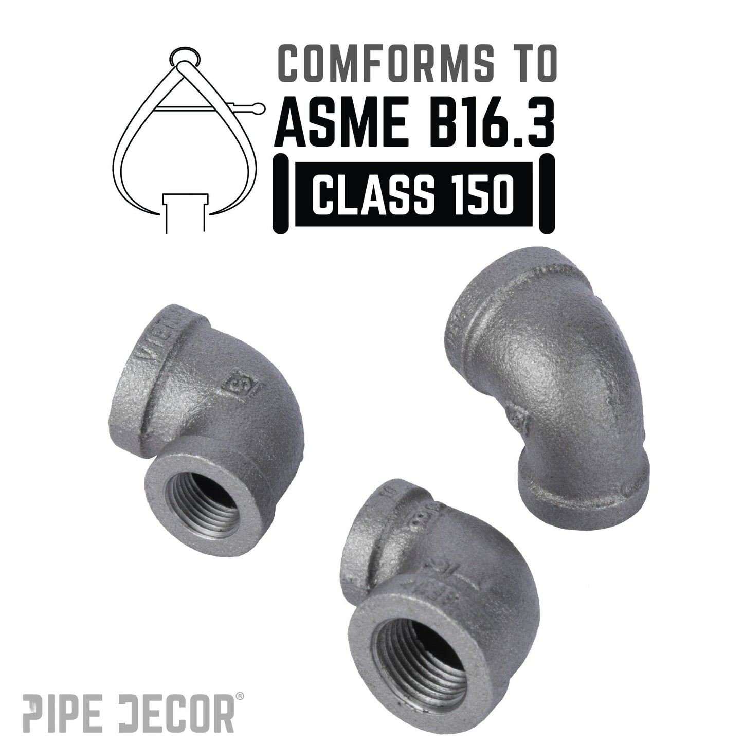 1/2 in. x 3/8 in. Black Reducing Elbow