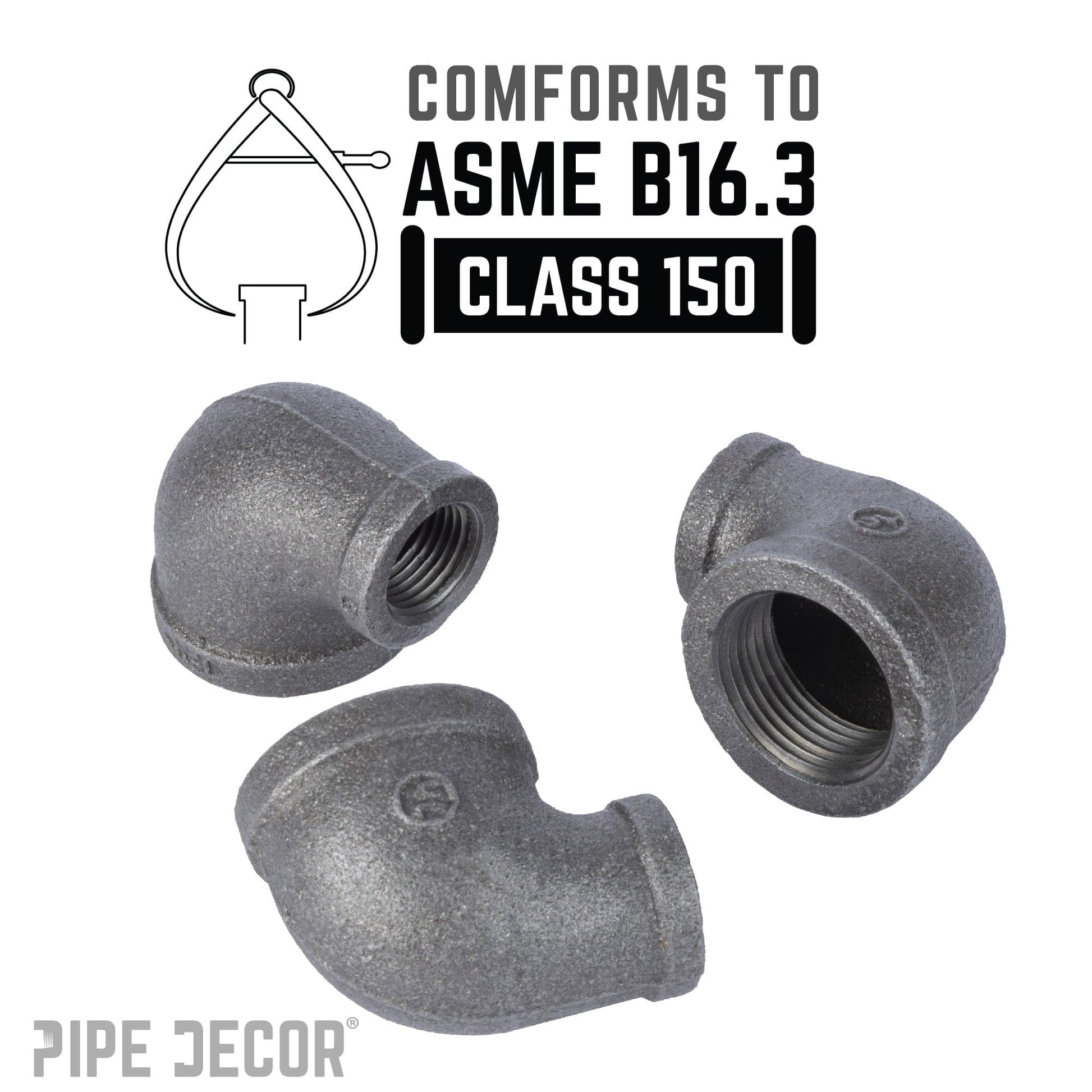 1 in. x 3/4 in. Black Reducing Elbow