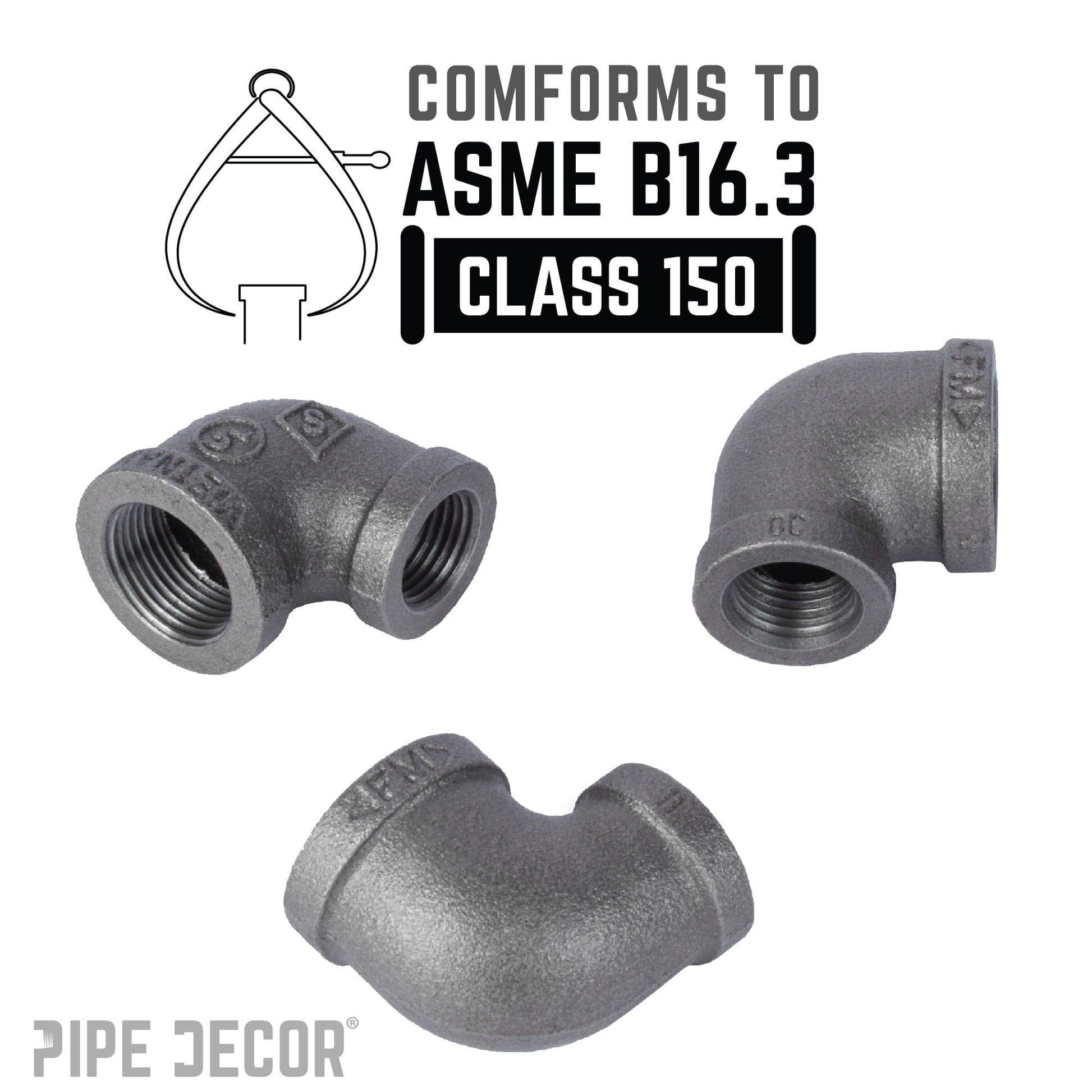 3/4 in. x 3/8 in. Black Reducing Elbow