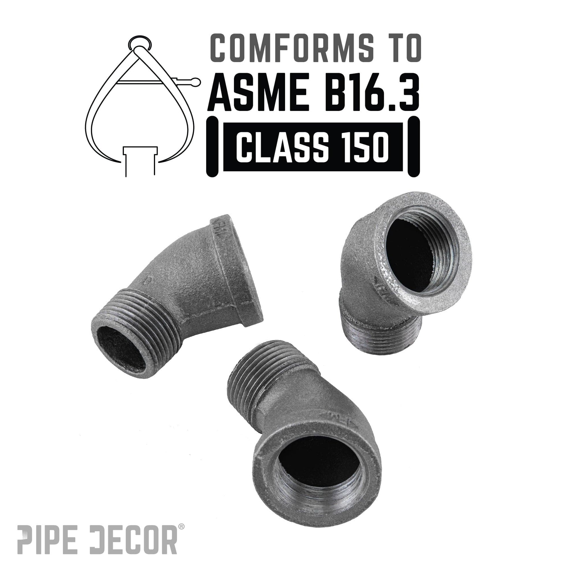 1 1/4 in. Black 45 Degree Street Elbow