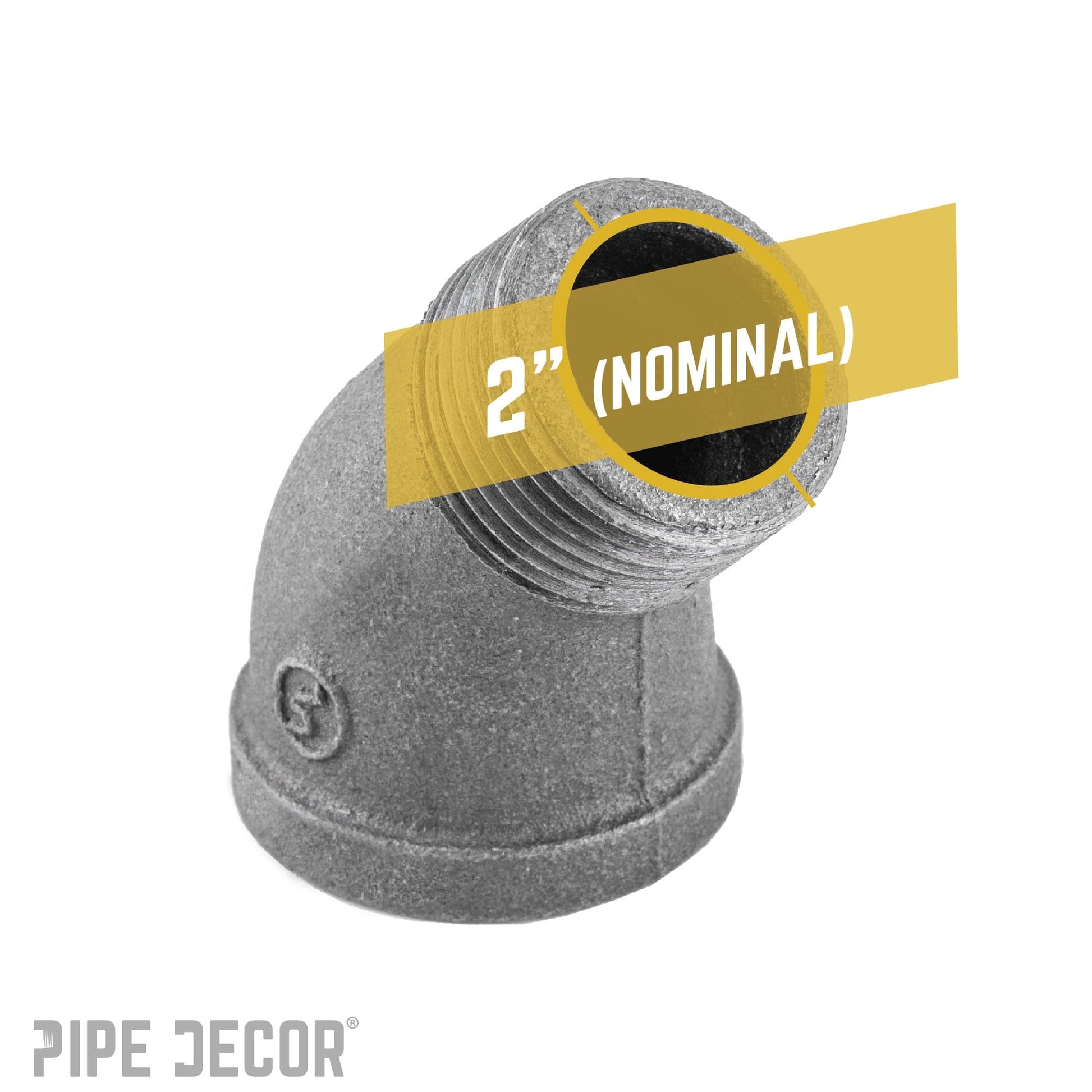 2 in. Black 45 Degree Street Elbow