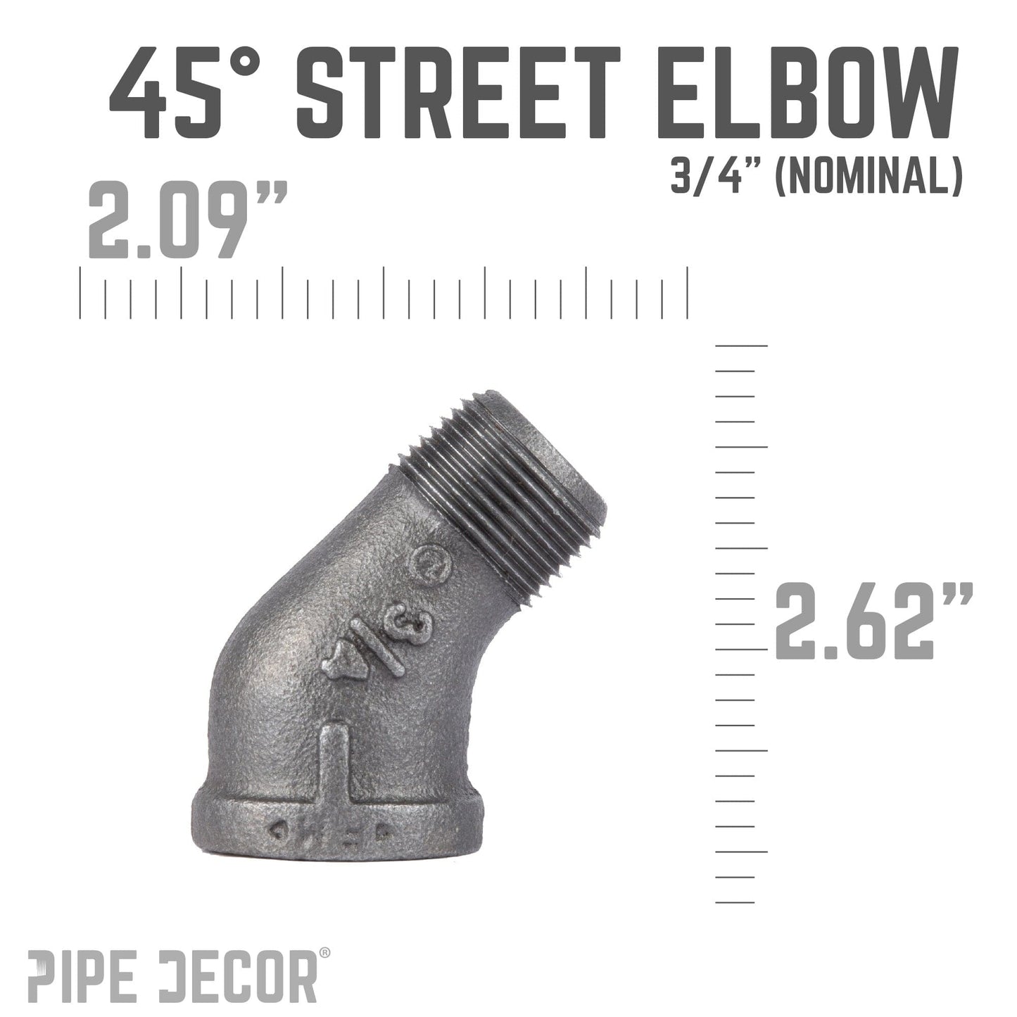3/4 in. Black 45 Degree Street Elbow