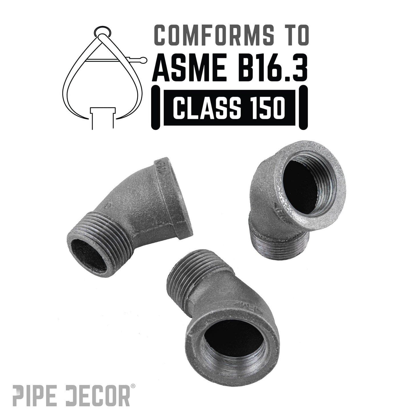 3/8 in. Black 45 Degree Street Elbow