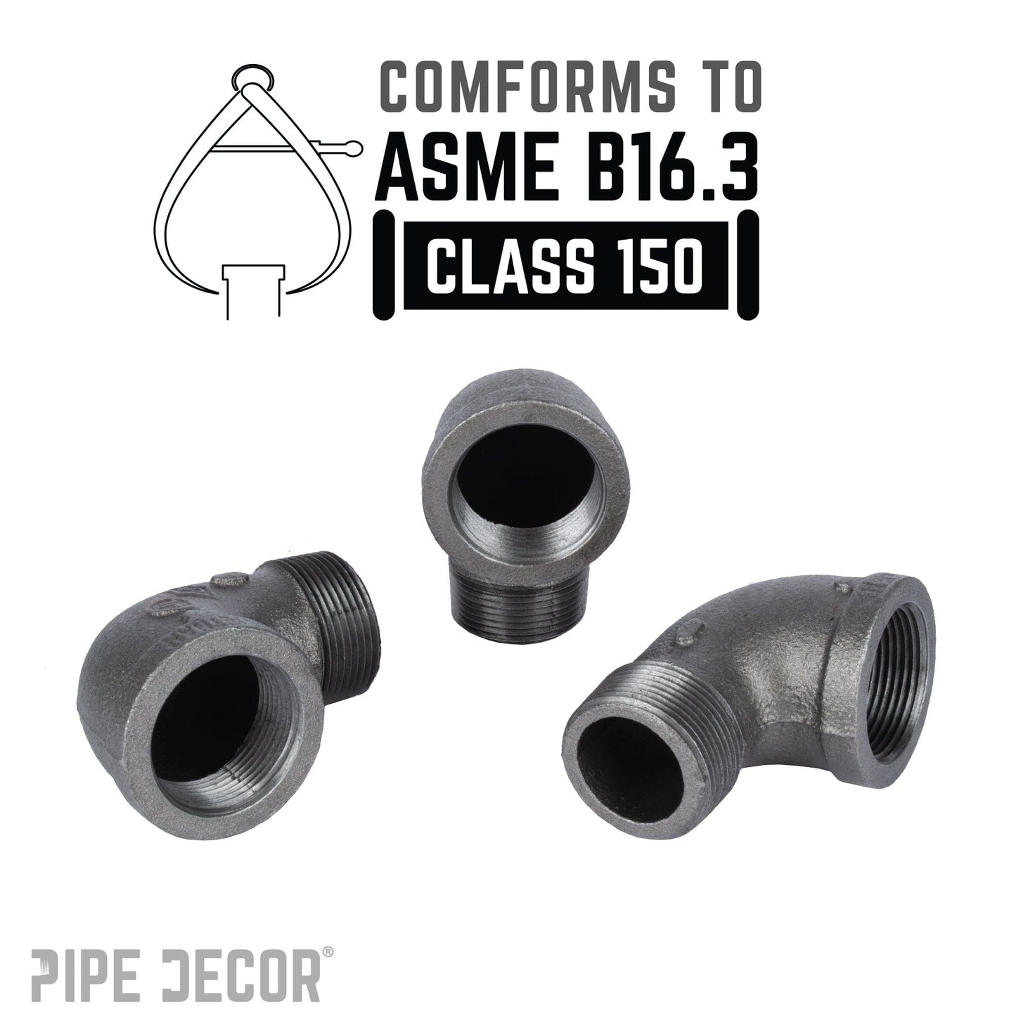 1 1/4 in. Black 90 Degree Street Elbow