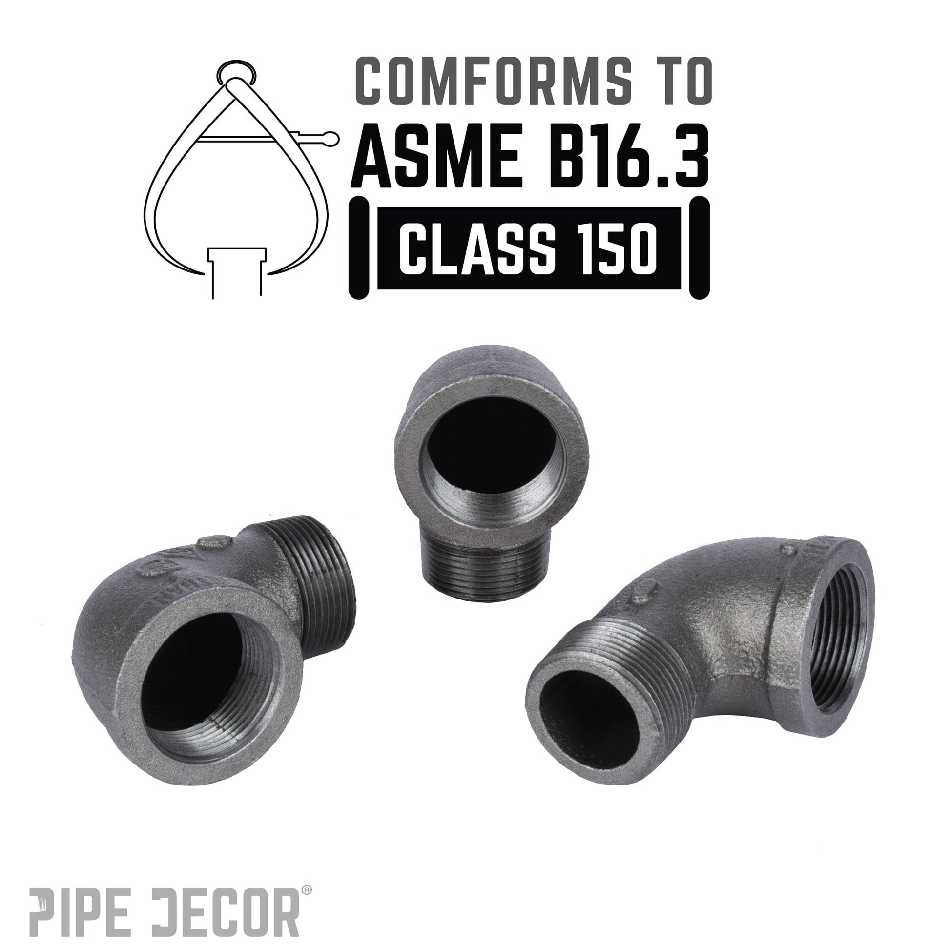 1 1/4 in. Black 90 Degree Street Elbow