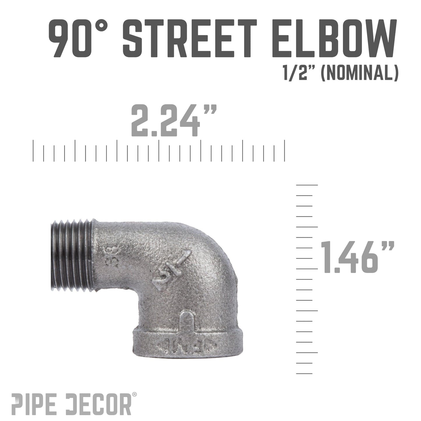 1/2 in. Black 90 Degree Street Elbow