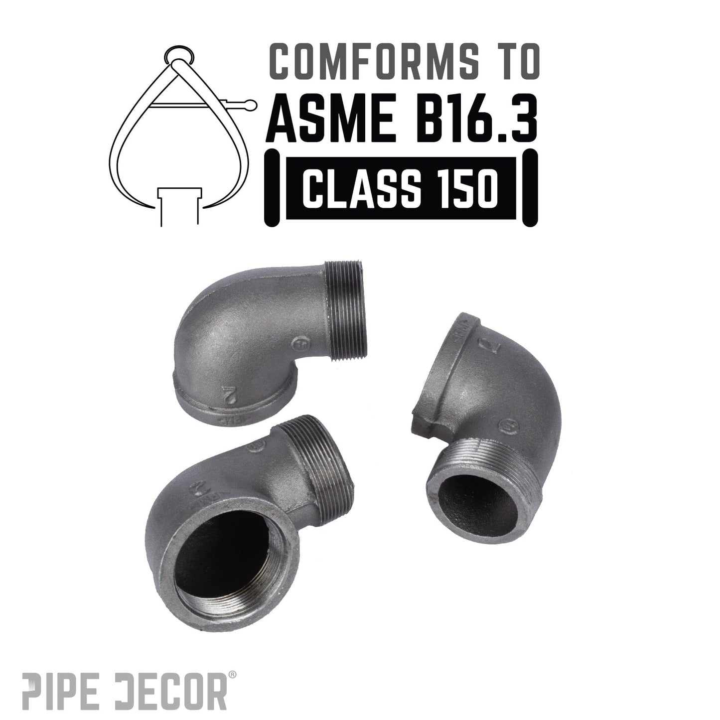 2 in. Black 90 Degree Street Elbow