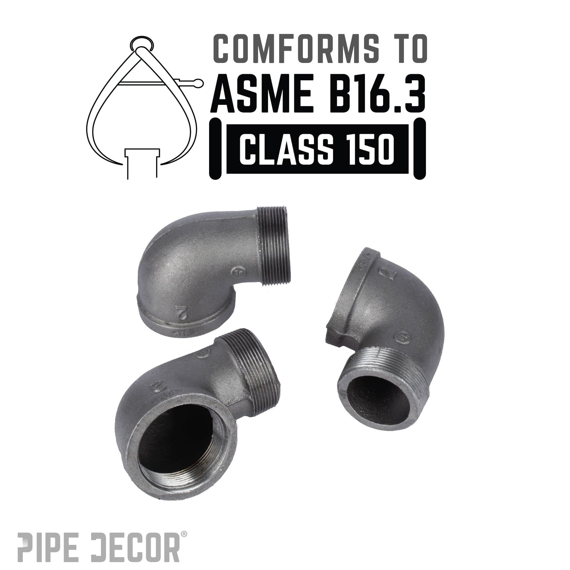 2 in. Black 90 Degree Street Elbow