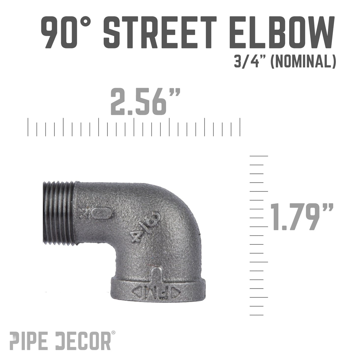 3/4 in. Black 90 Degree Street Elbow