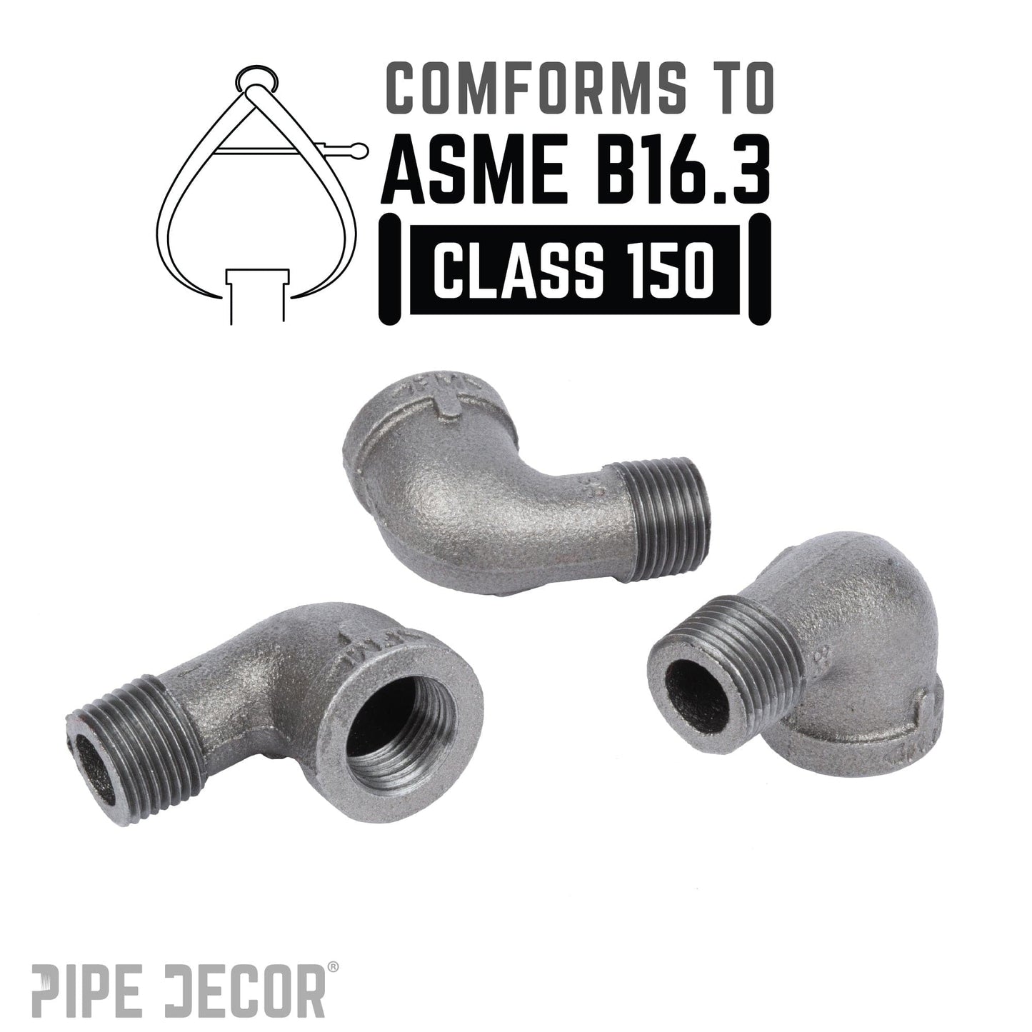 3/8 in. Black 90 Degree Street Elbow