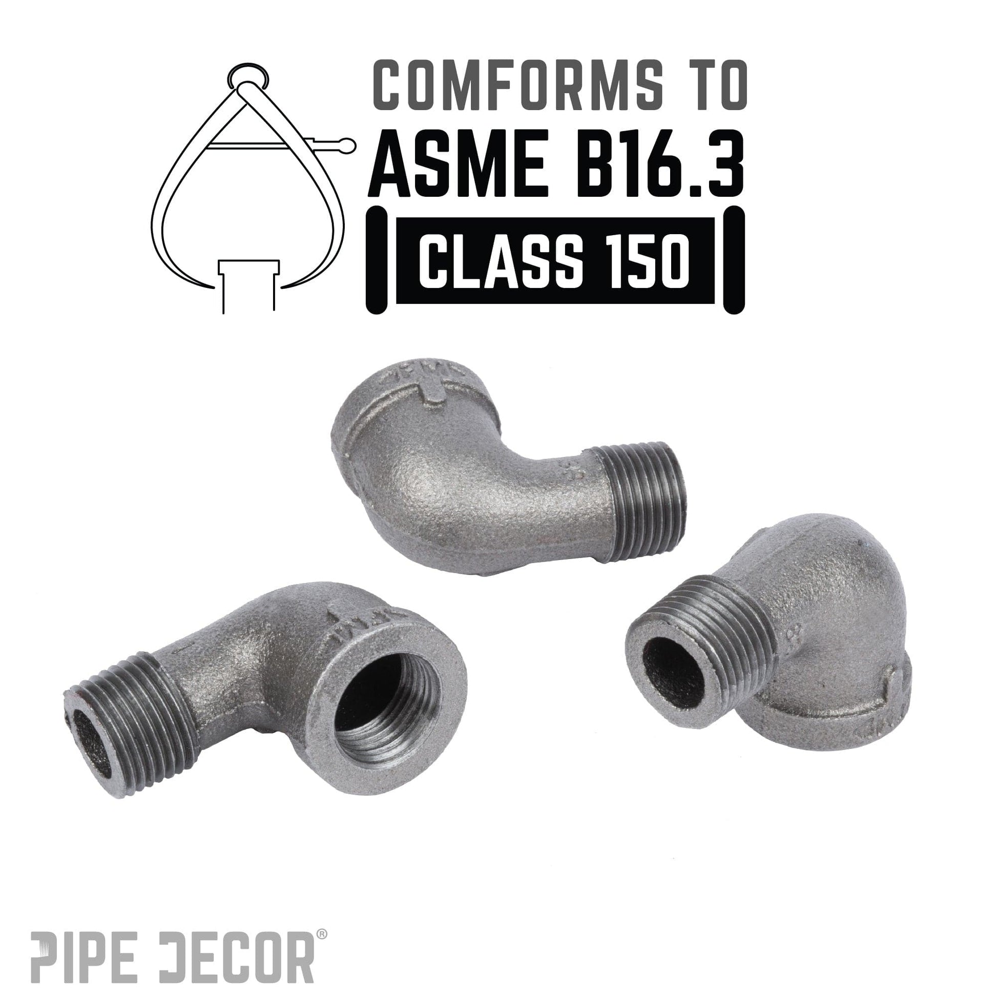 3/8 in. Black 90 Degree Street Elbow