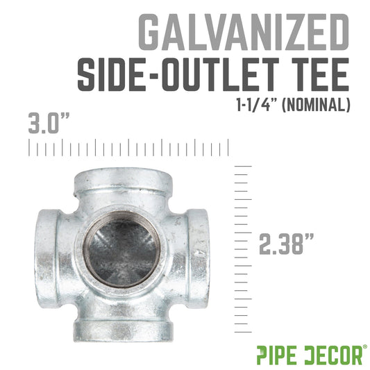 1 1/4 in. Galvanized Iron Side Outlet Tee