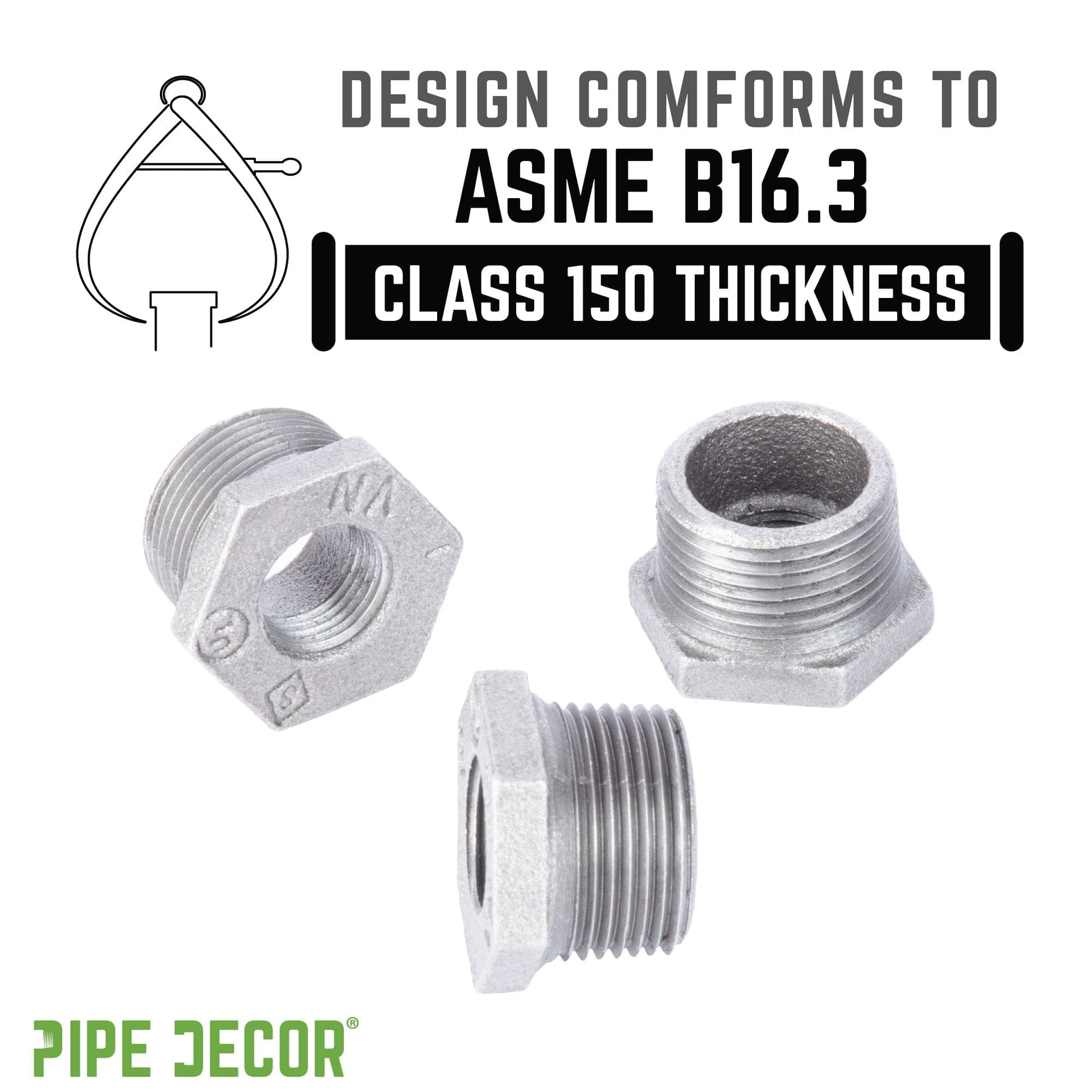 1 1/2 in. x  3/4 in. Galvanized Iron Bushing