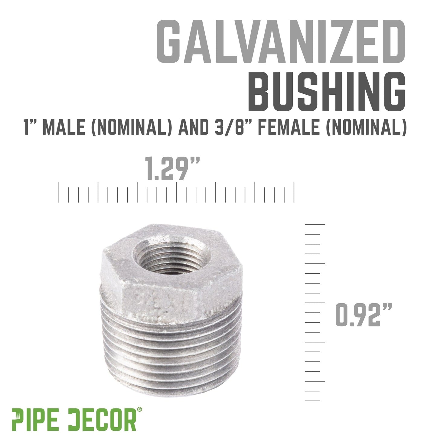 1 in. x 3/8 in. Galvanized Iron Bushing