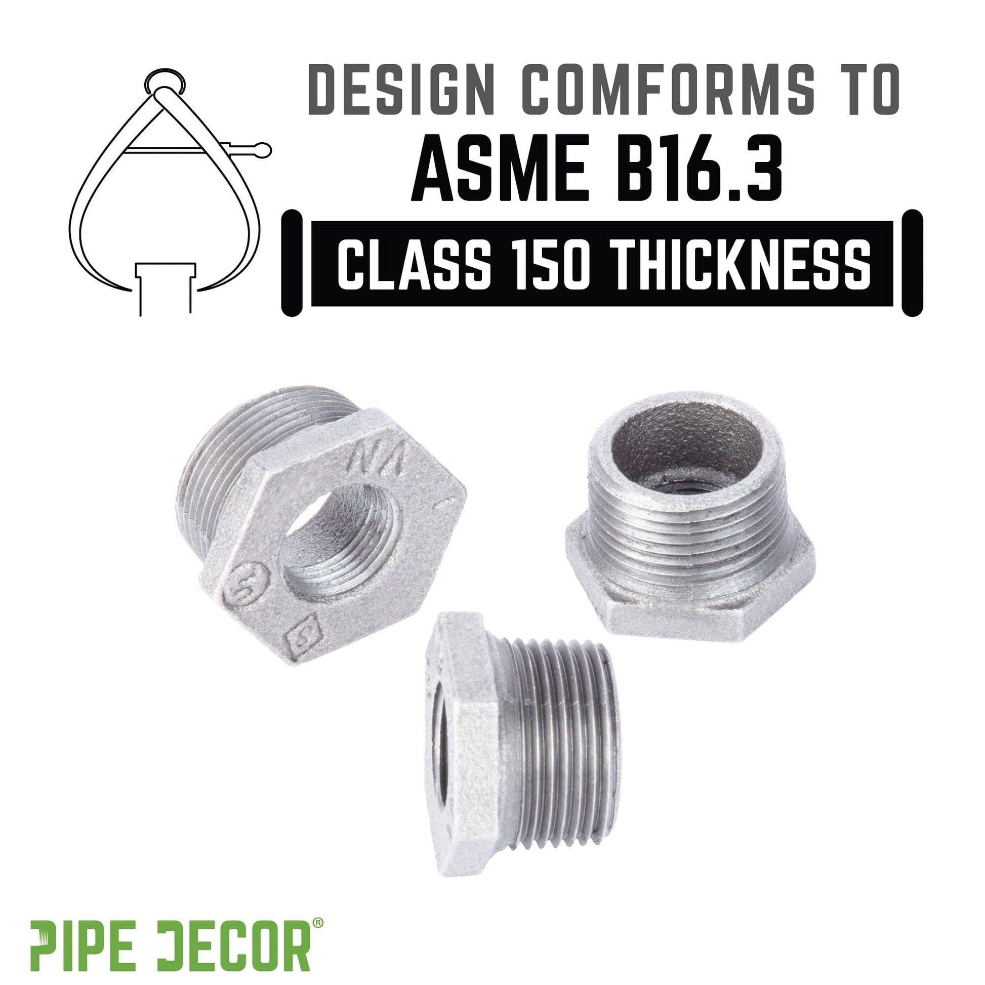 2 in. x 1 1/2 in. Galvanized Iron Bushing