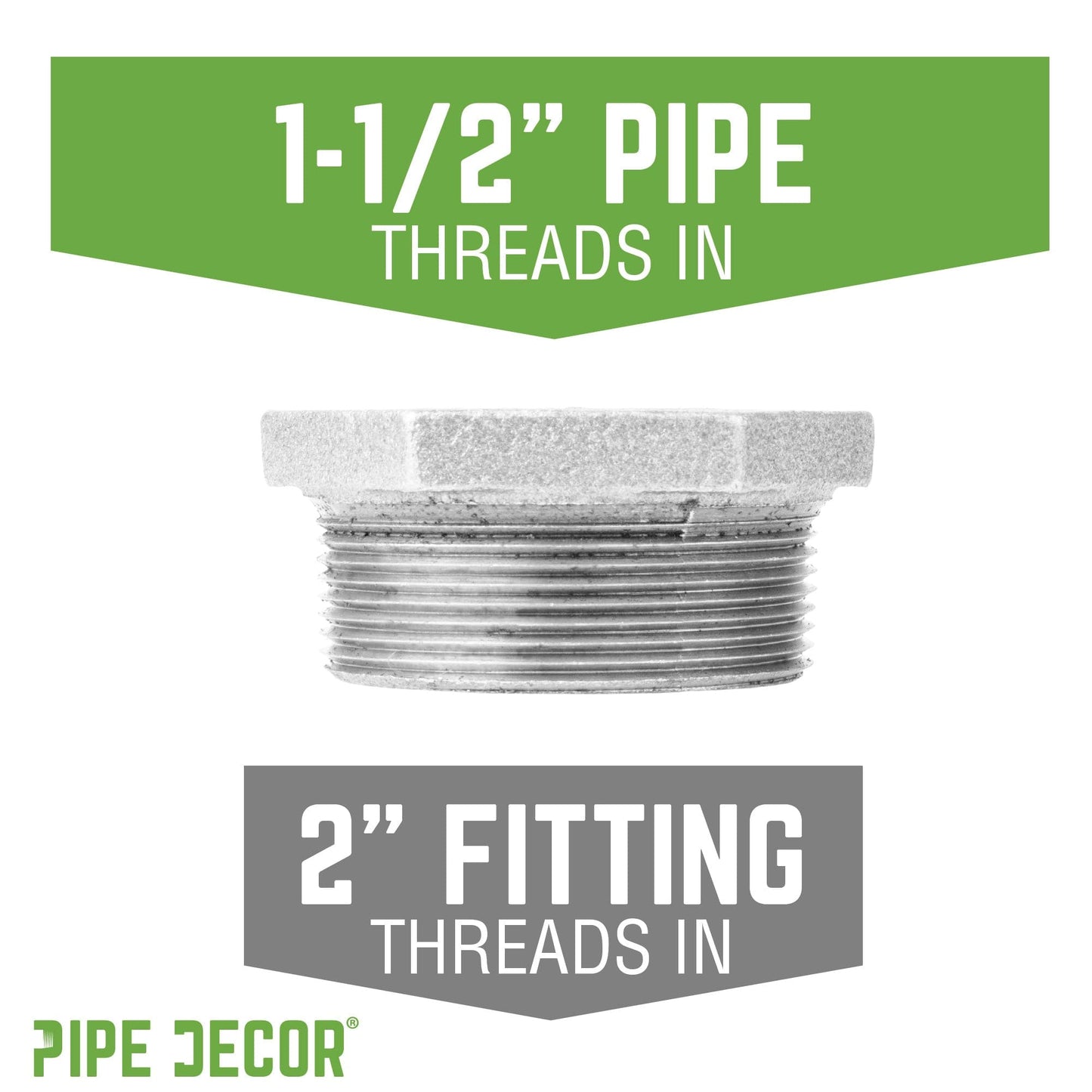 2 in. x 1 1/2 in. Galvanized Iron Bushing