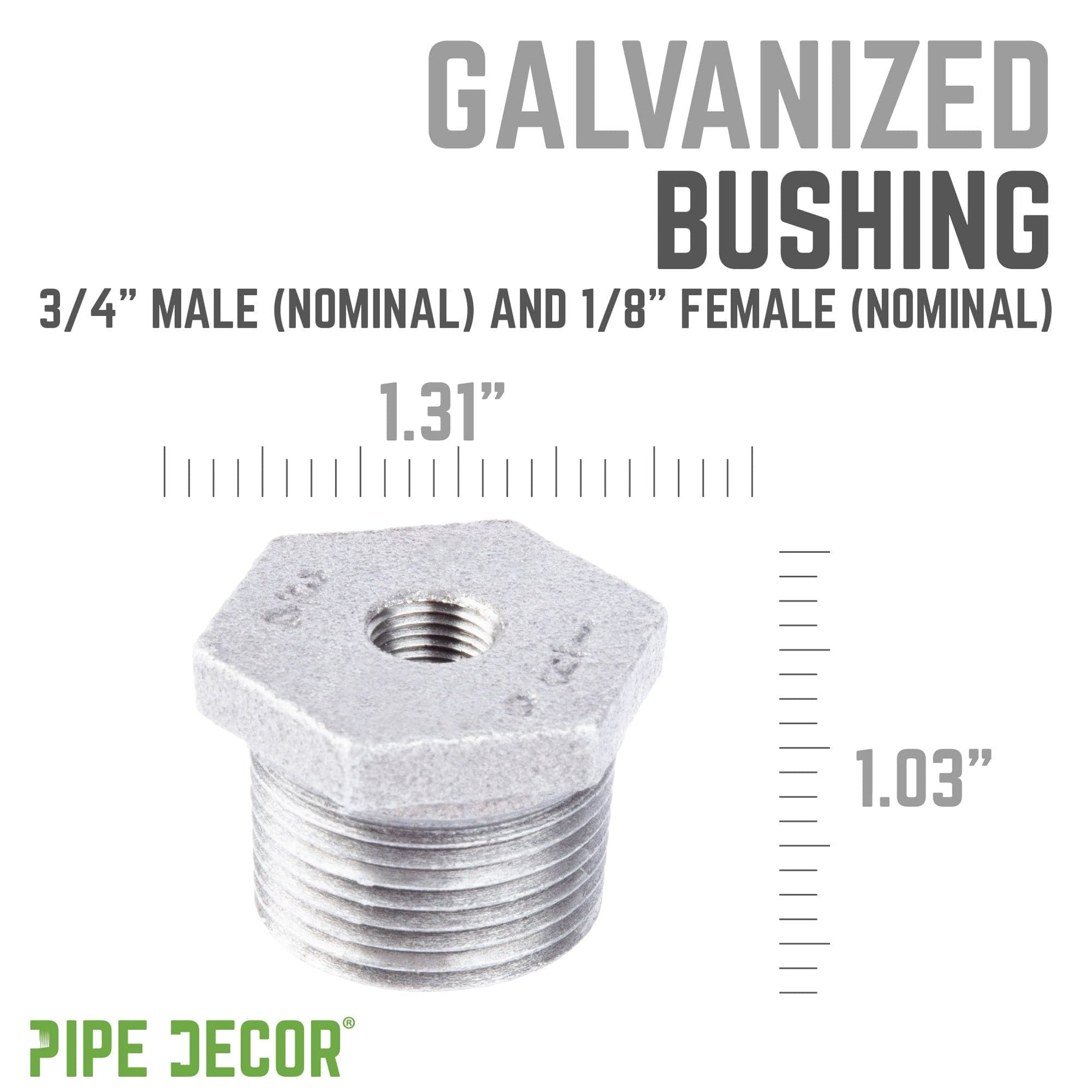 3/4 in. x 1/8 in. Galvanized Iron Bushing